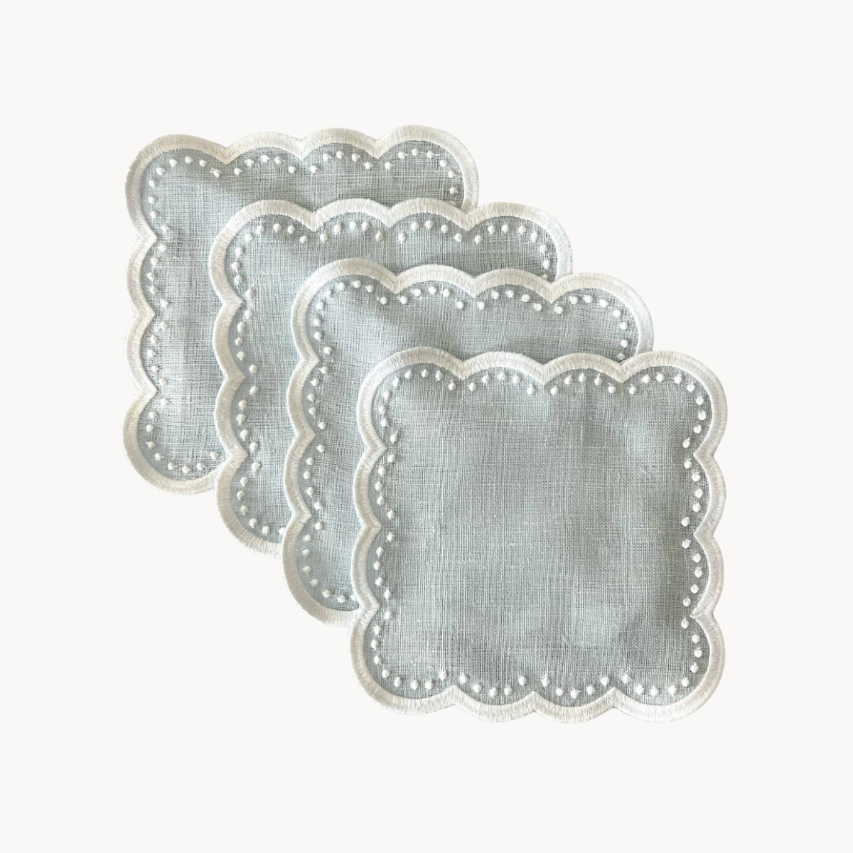 Scalloped cocktail napkins
