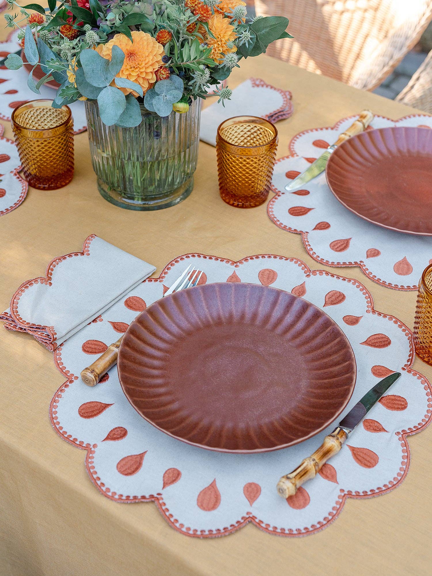 Gotas Beige & Terracotta Napkins (Set of 4)