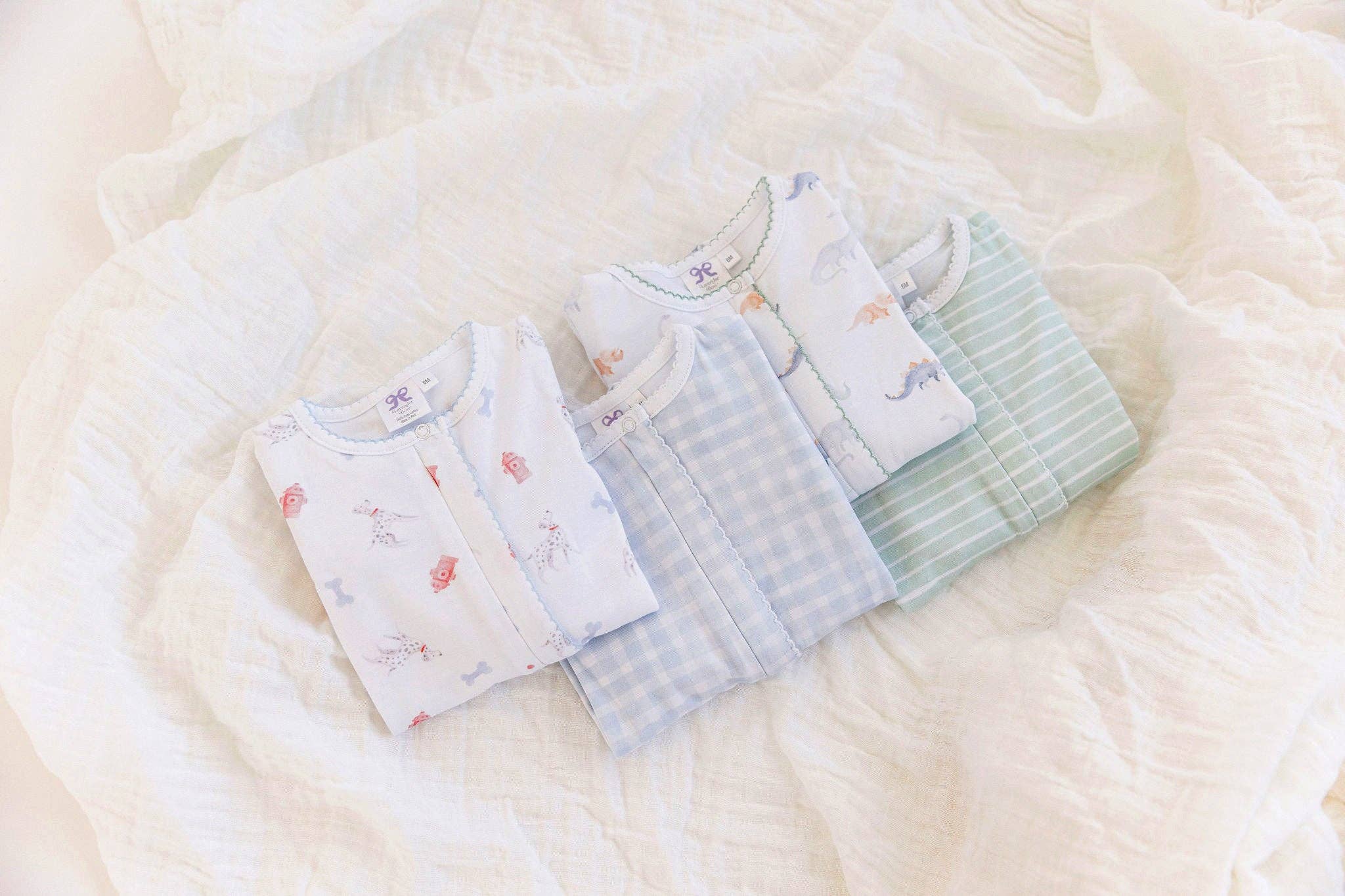 Blue Gingham Classic Footie