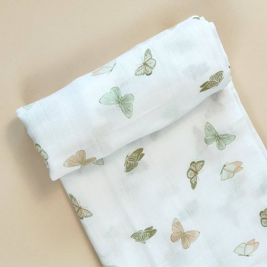 Butterflies- Bamboo Muslin Swaddle