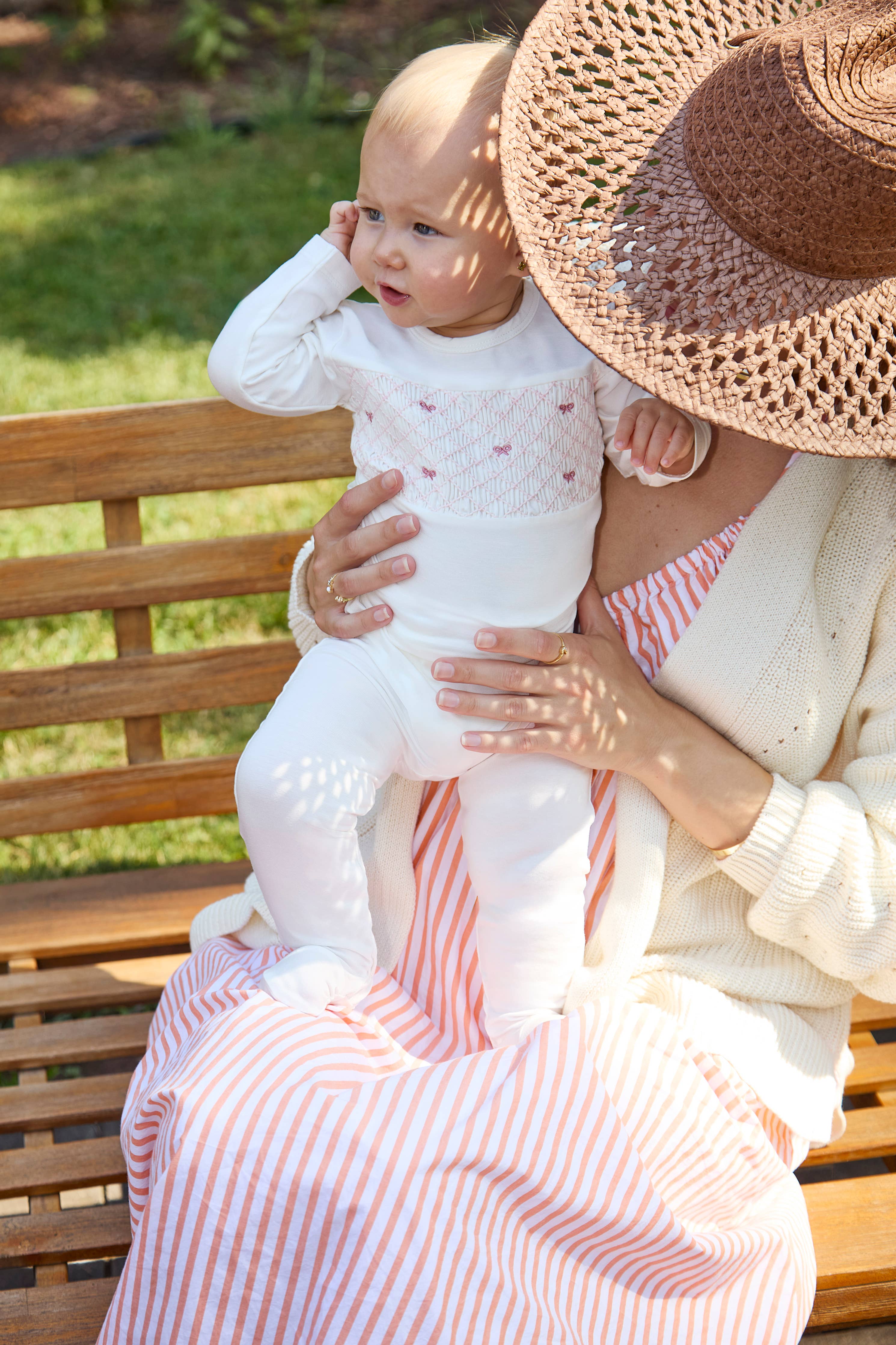 Pretty Bow Smocking Footie