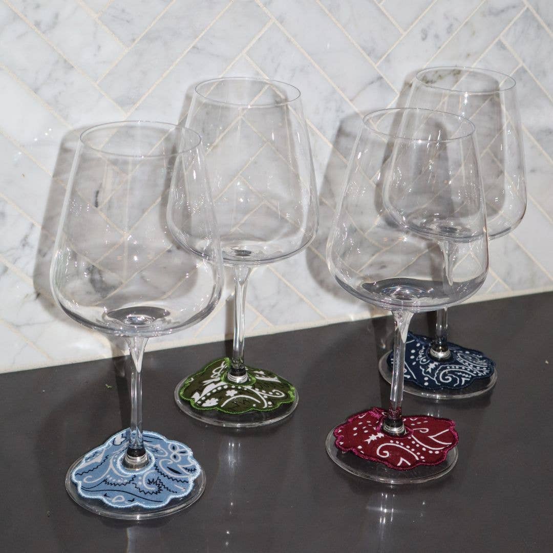 Wine Charms- Bandana print