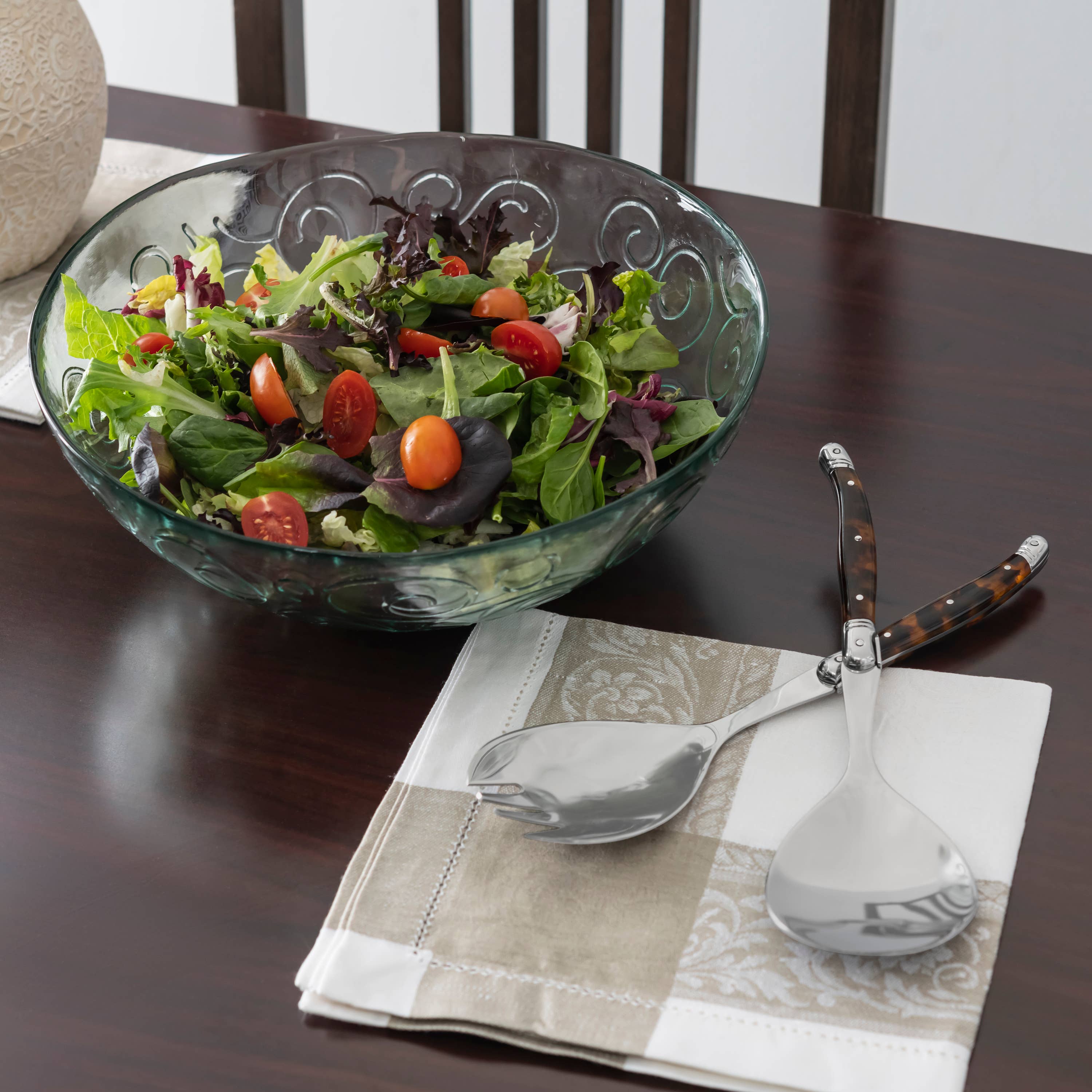 Laguiole Connoisseur Tortoise Shell Salad Servers