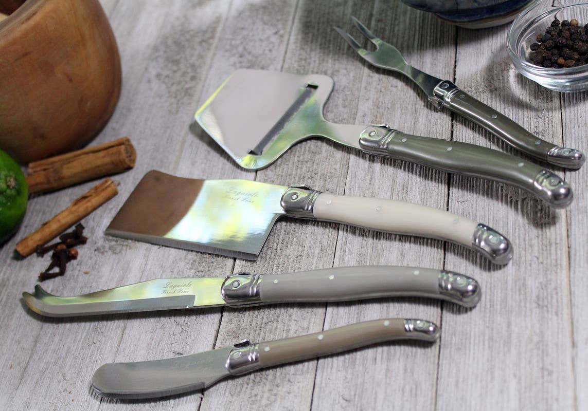Laguiole Cheese Knife, Fork & Slicer Set, 5 Piece