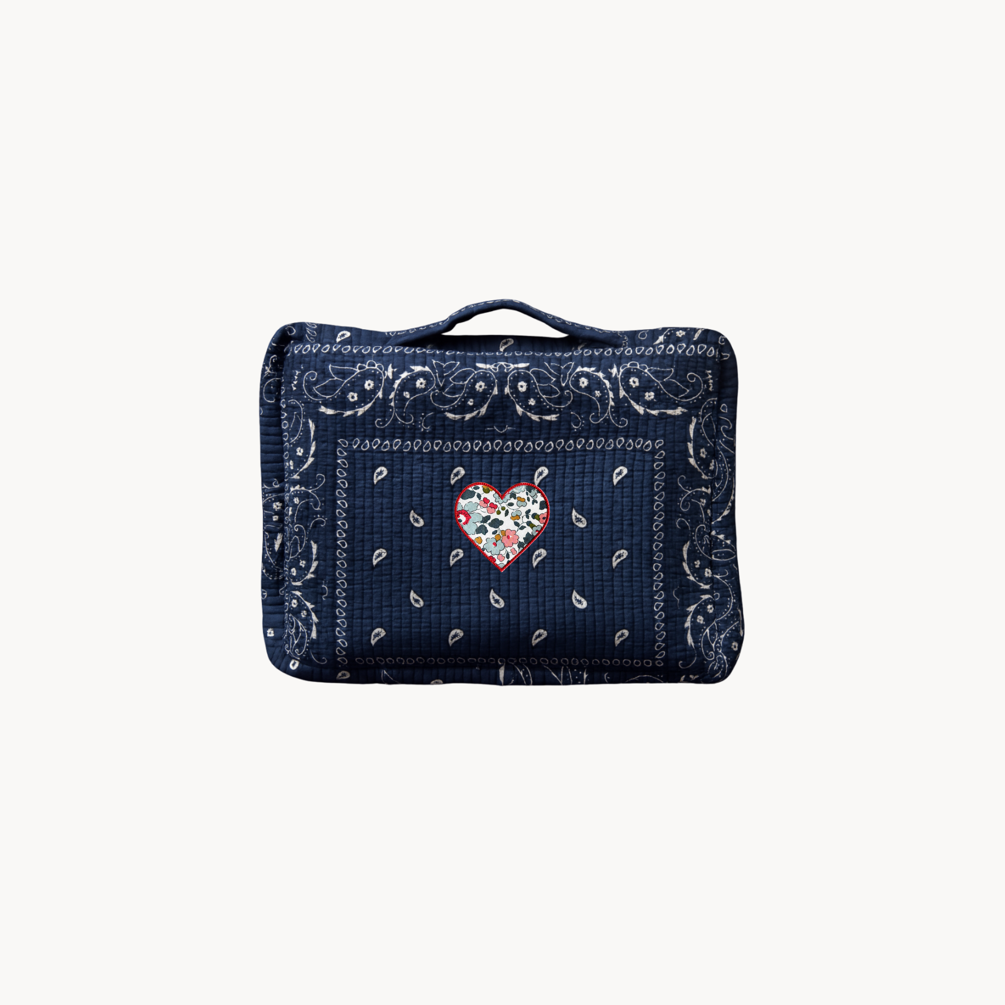 Pre Order - Navy Paisley Travel Organizer with Liberty Heart