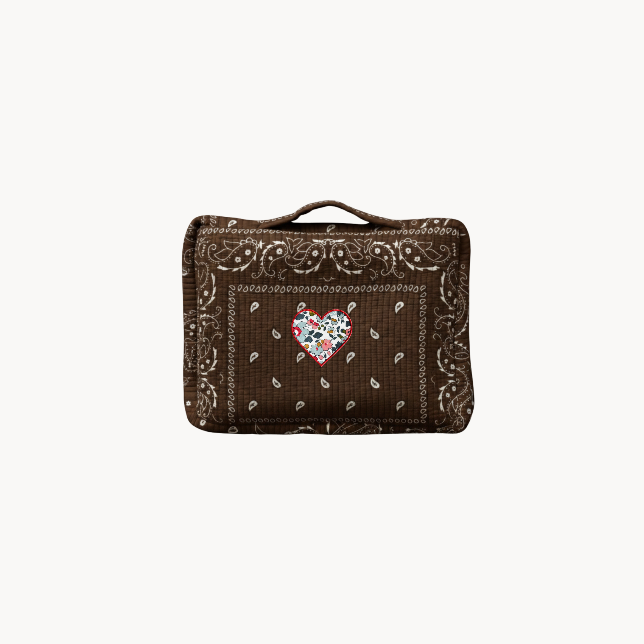 Brown Paisley Travel Organizer with Liberty Heart