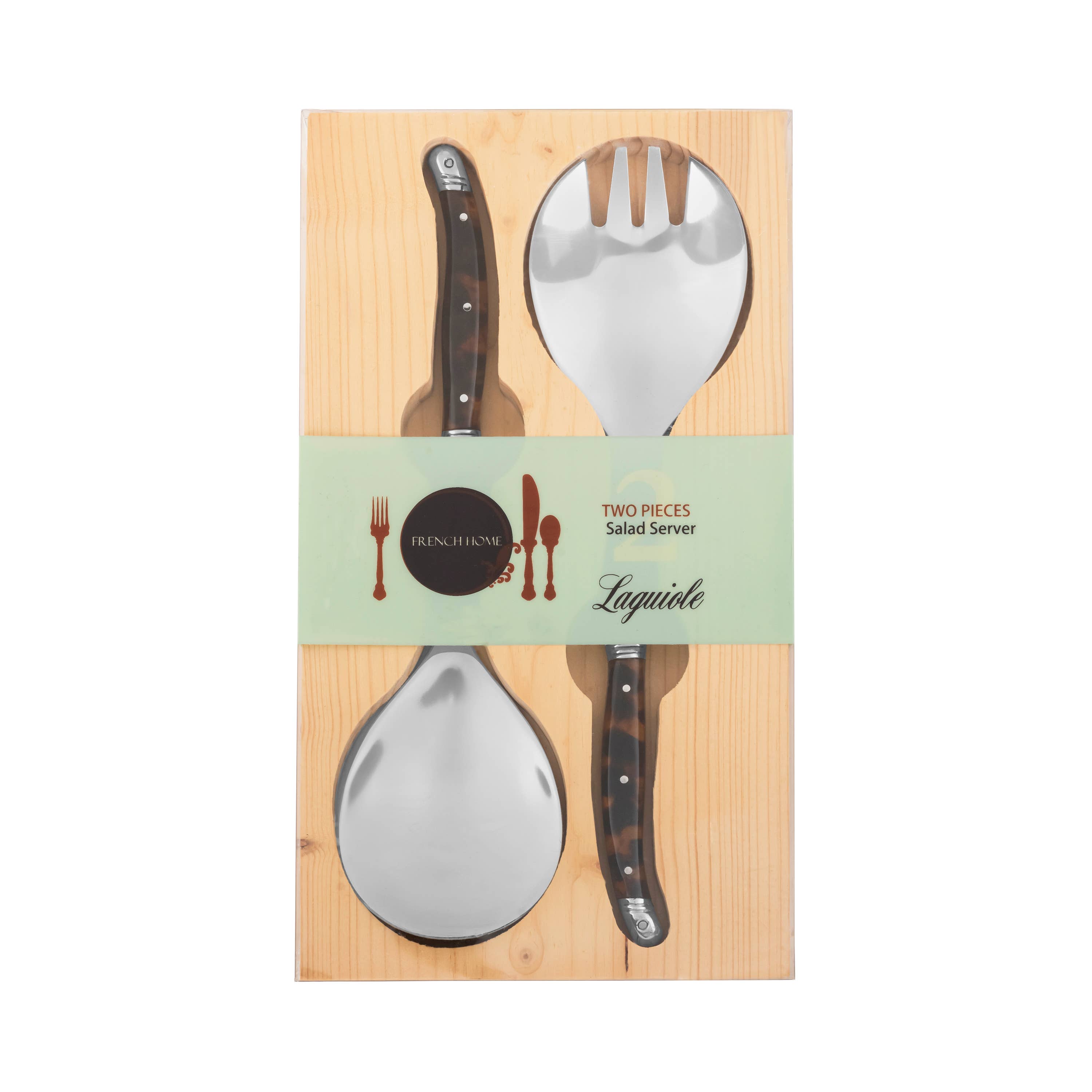 Laguiole Connoisseur Tortoise Shell Salad Servers
