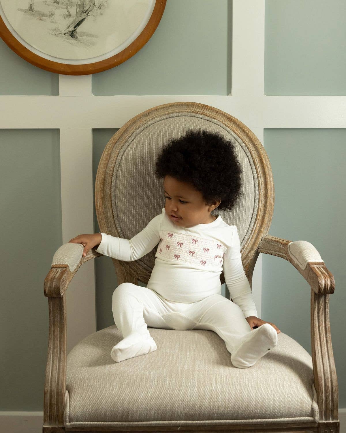 Pretty Bow Smocking Footie