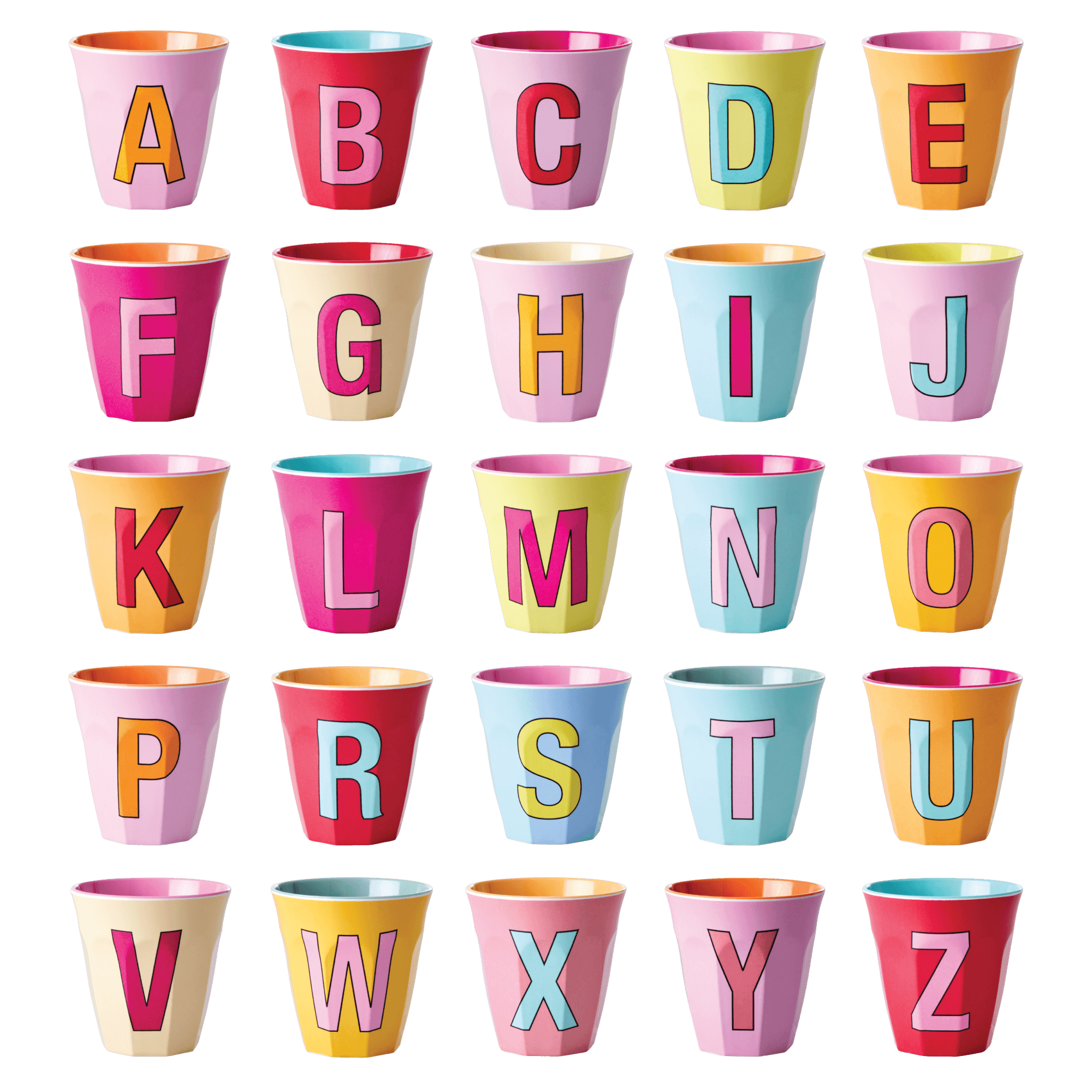 Cup Medium with Alphabet in Pinkish Colors Letter A