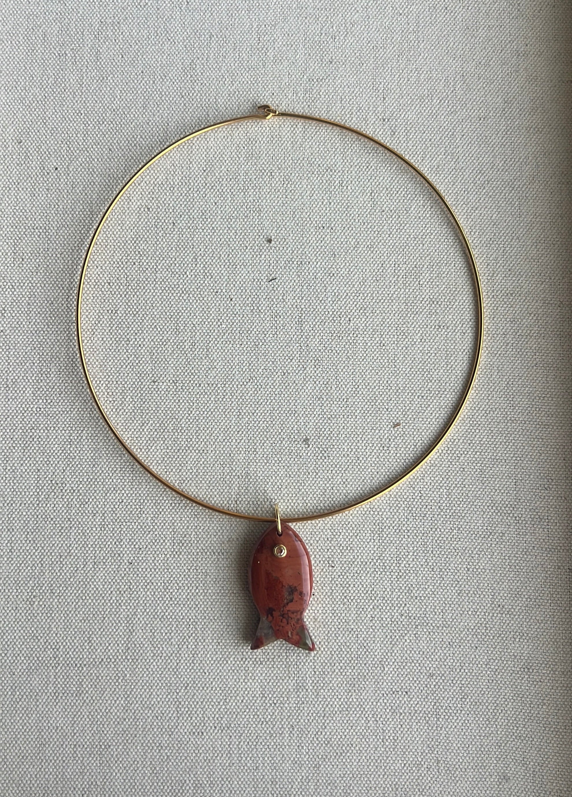 Stone Fish Collar Necklace