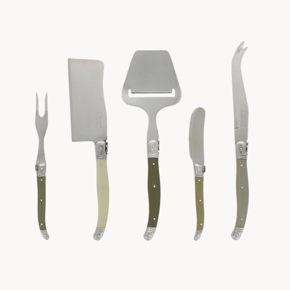 Laguiole Cheese Knife, Fork & Slicer Set, 5 Piece