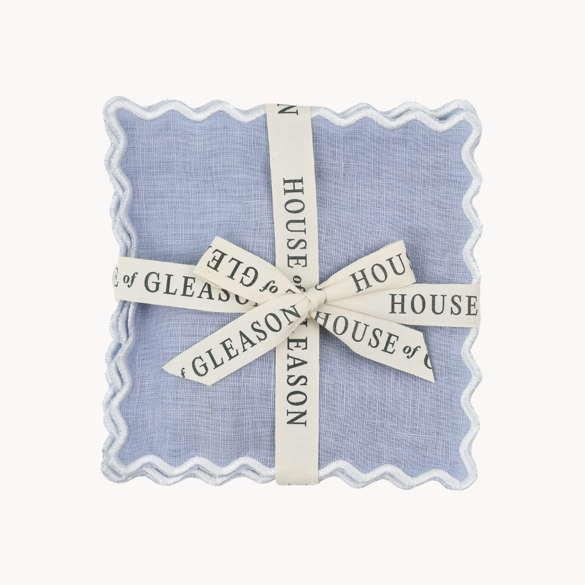 blue linen cocktail napkins