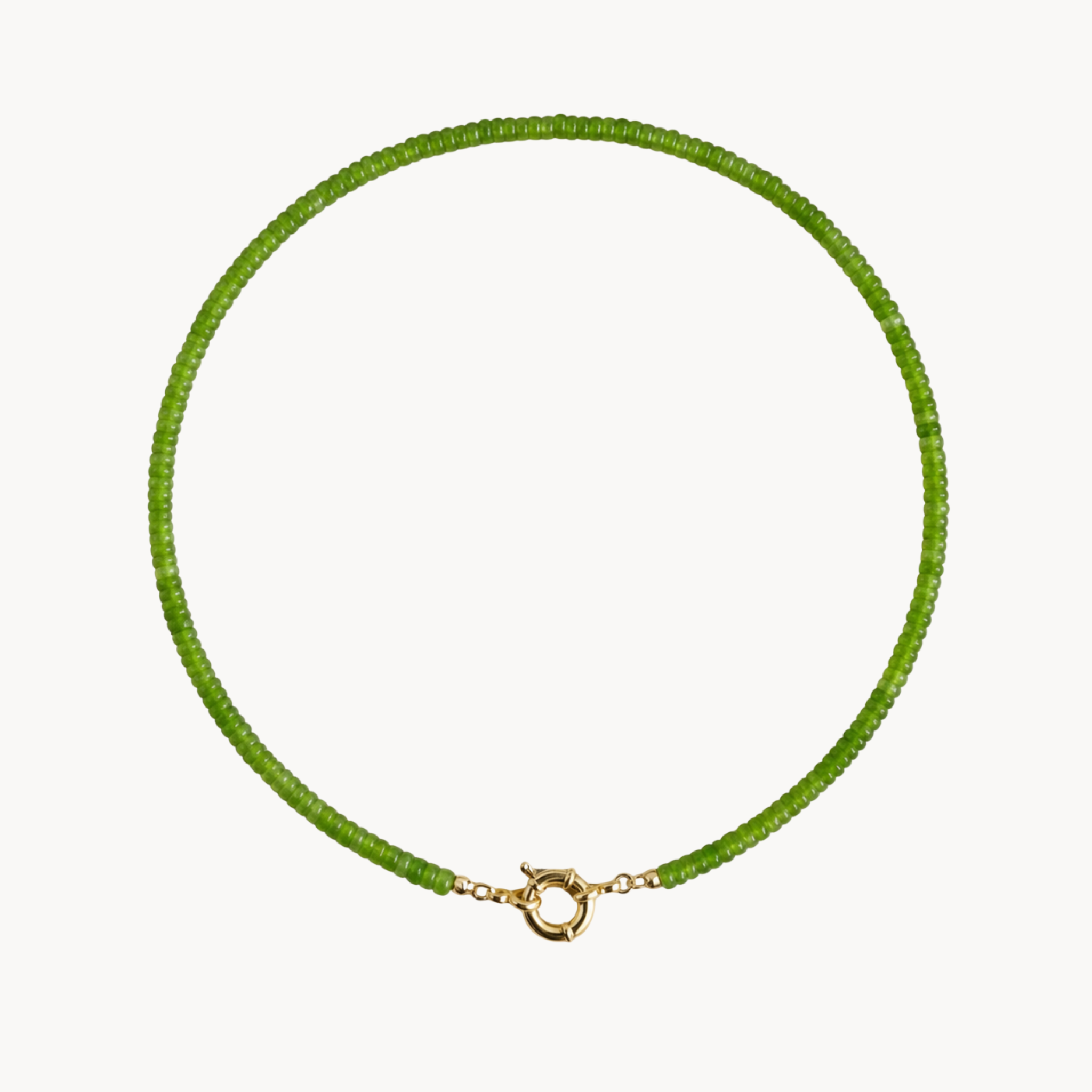 Mini Beaded Gemstone necklace with delicate semi-precious stone beads and gold charm