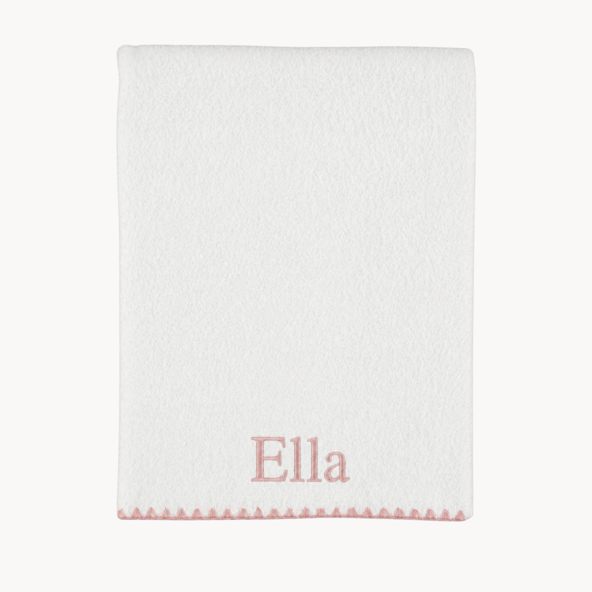 Embroidered Pink Trim Bath Towel