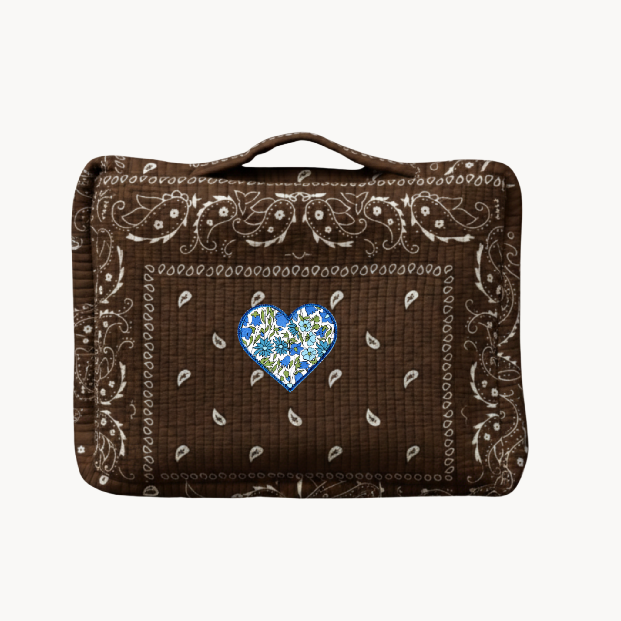 Brown Paisley Travel Organizer with Liberty Heart