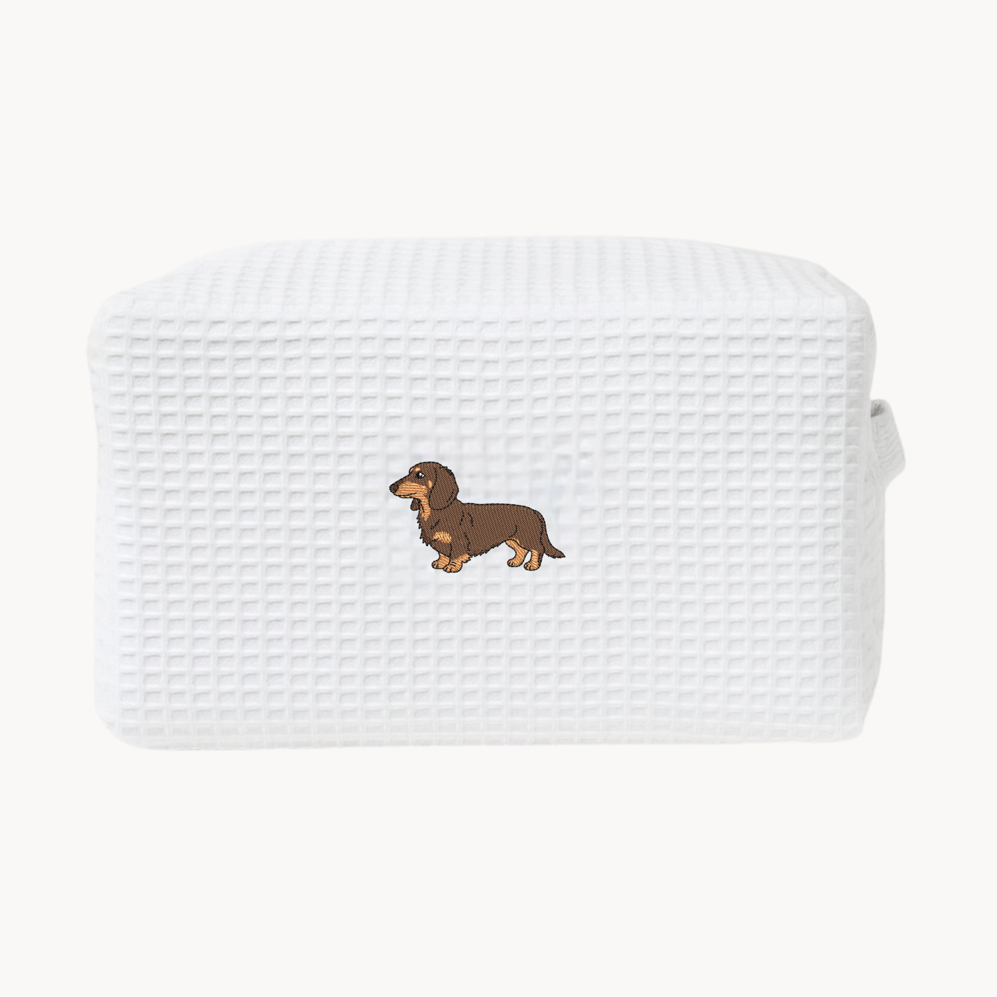 Dog Embroidery Custom Waffle Cosmetic Bag