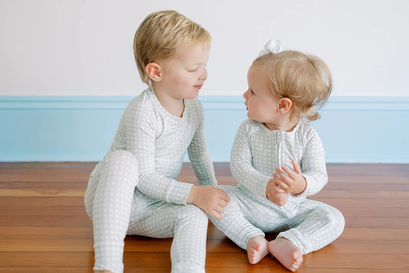 Sleep Romper GinghamSage