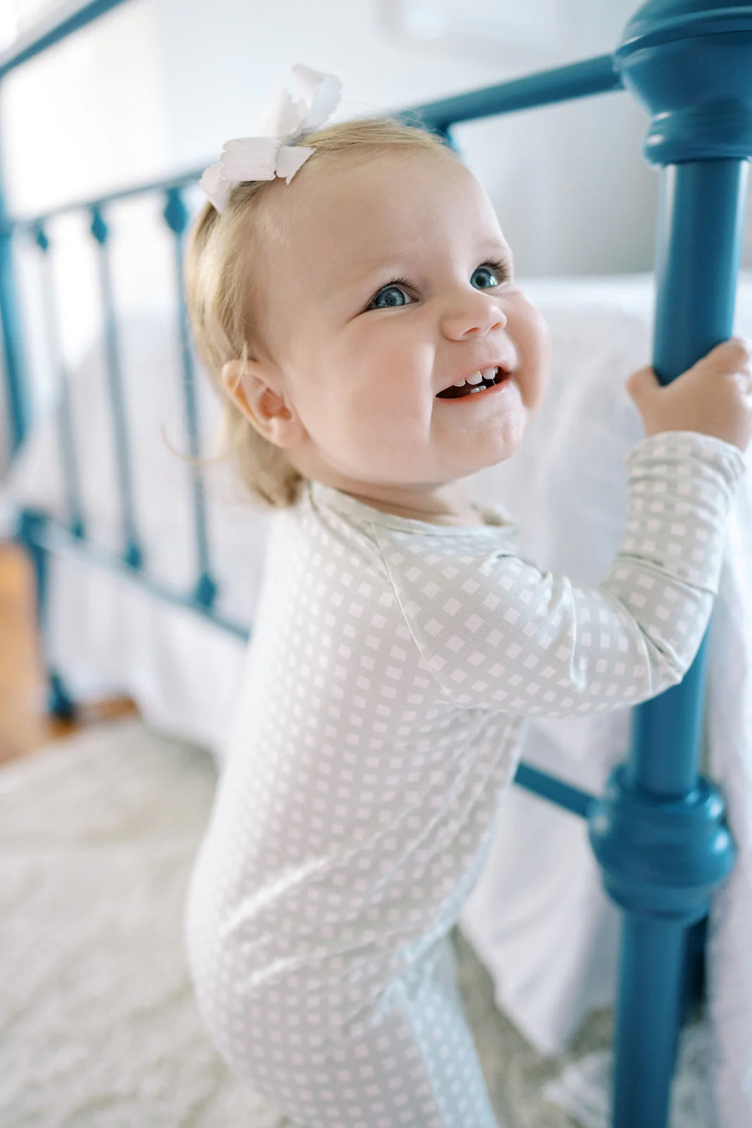 Sleep Romper GinghamSage