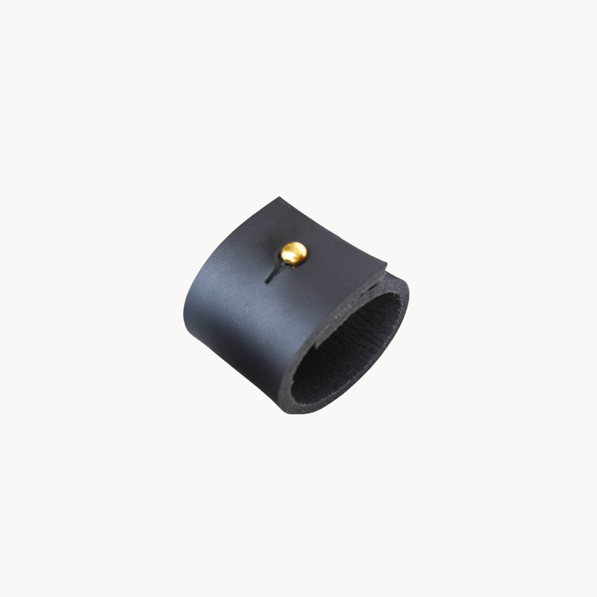 Black Leather Napkin Rings- Set of 4