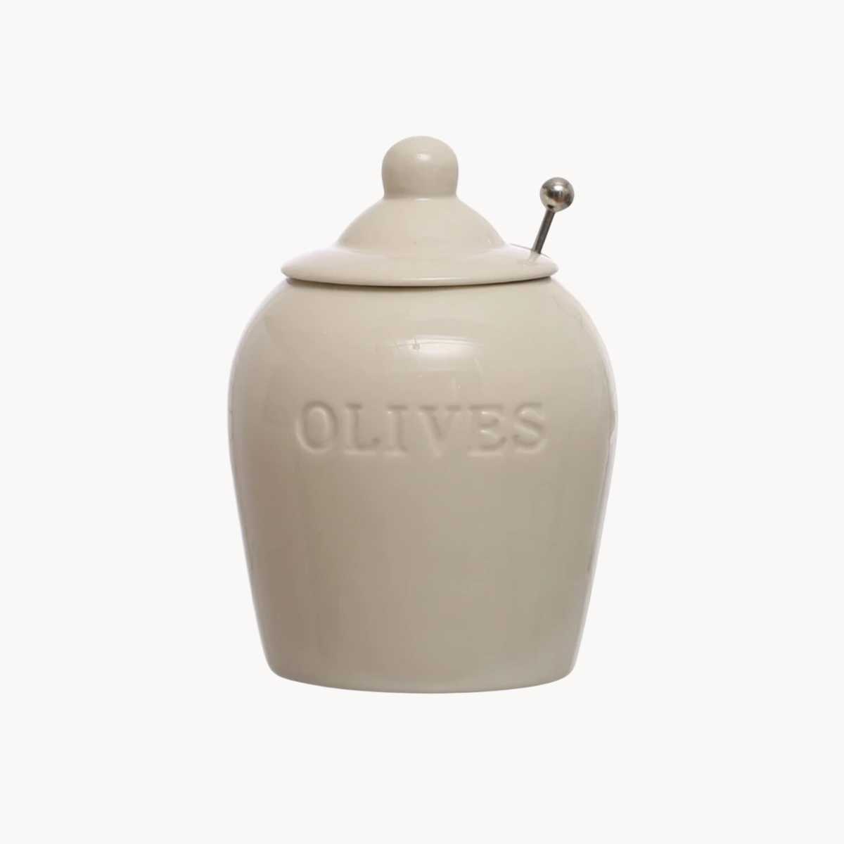 Stoneware Olive Jar