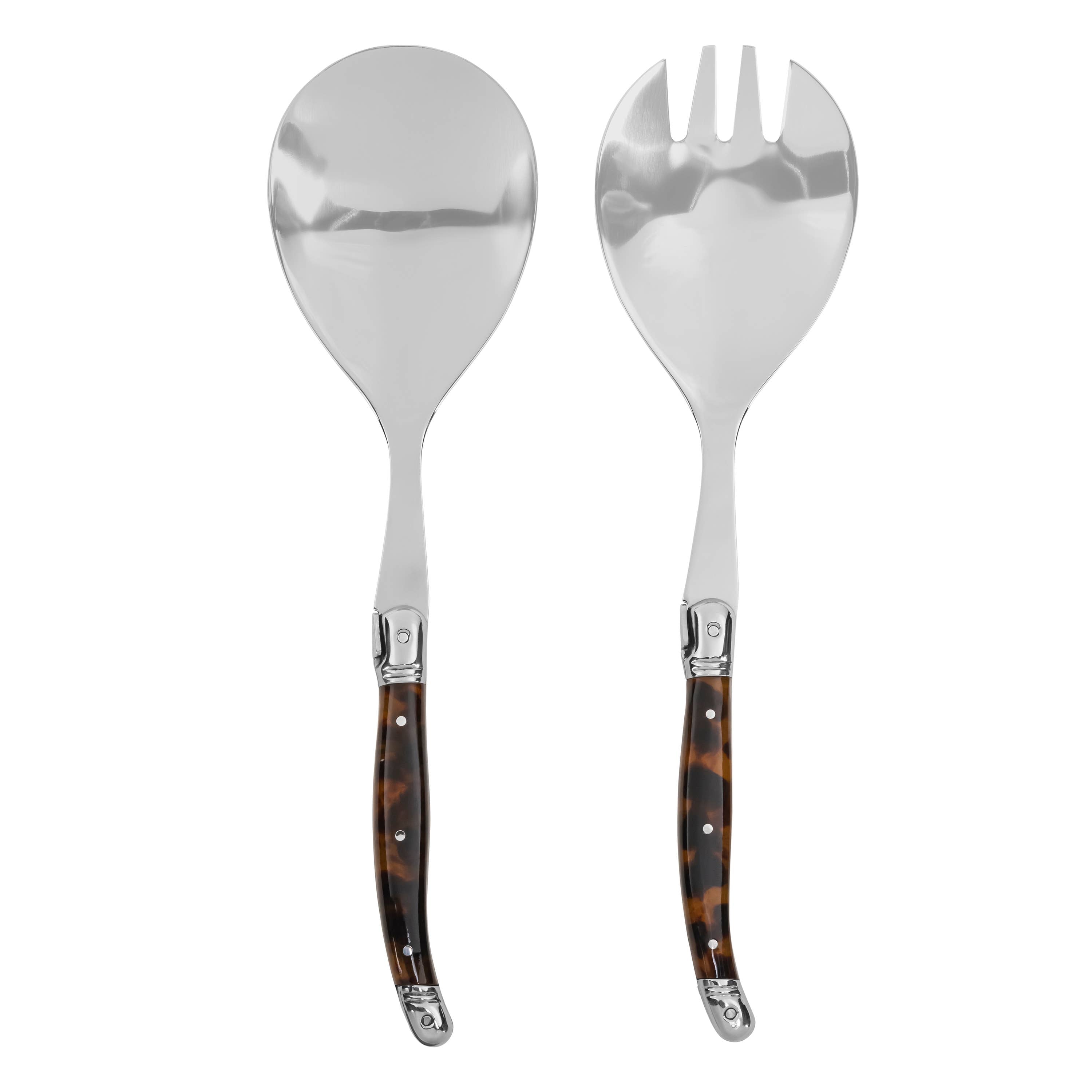 Laguiole Connoisseur Tortoise Shell Salad Servers