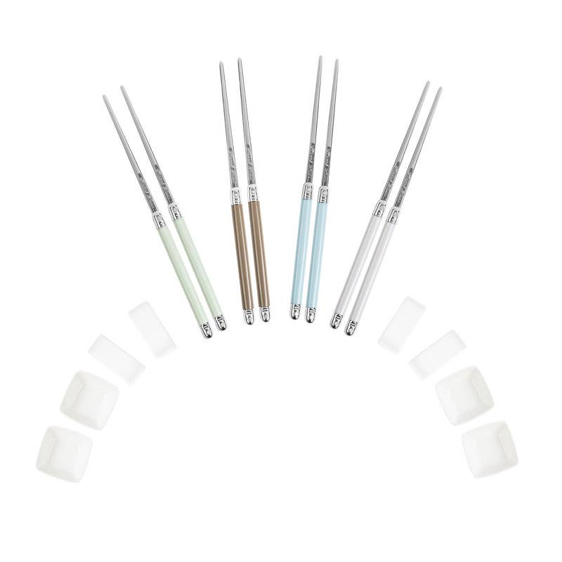 Mother of Pearl Chopsticks & Ceramic Bowl Set