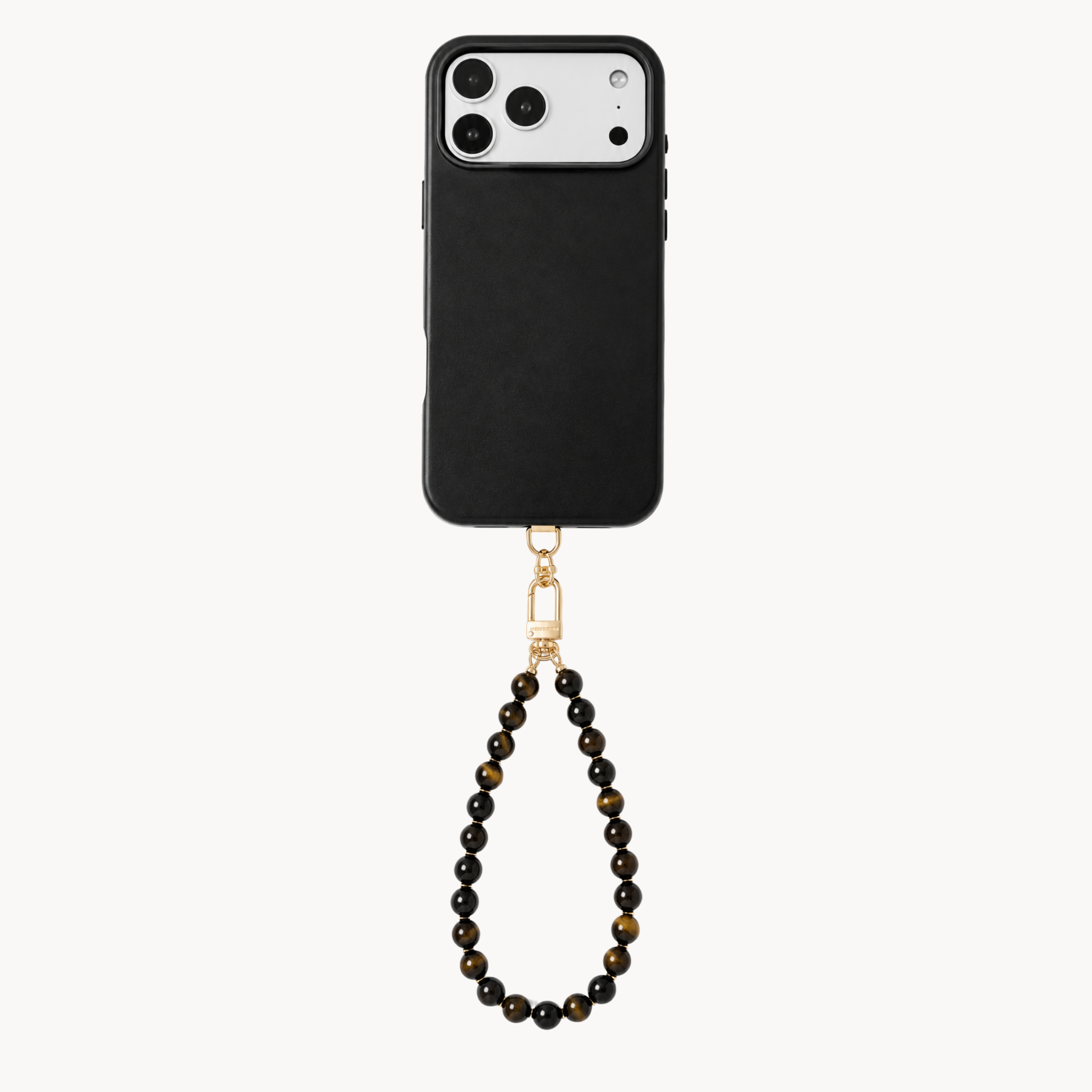 brown beads phone wristlet