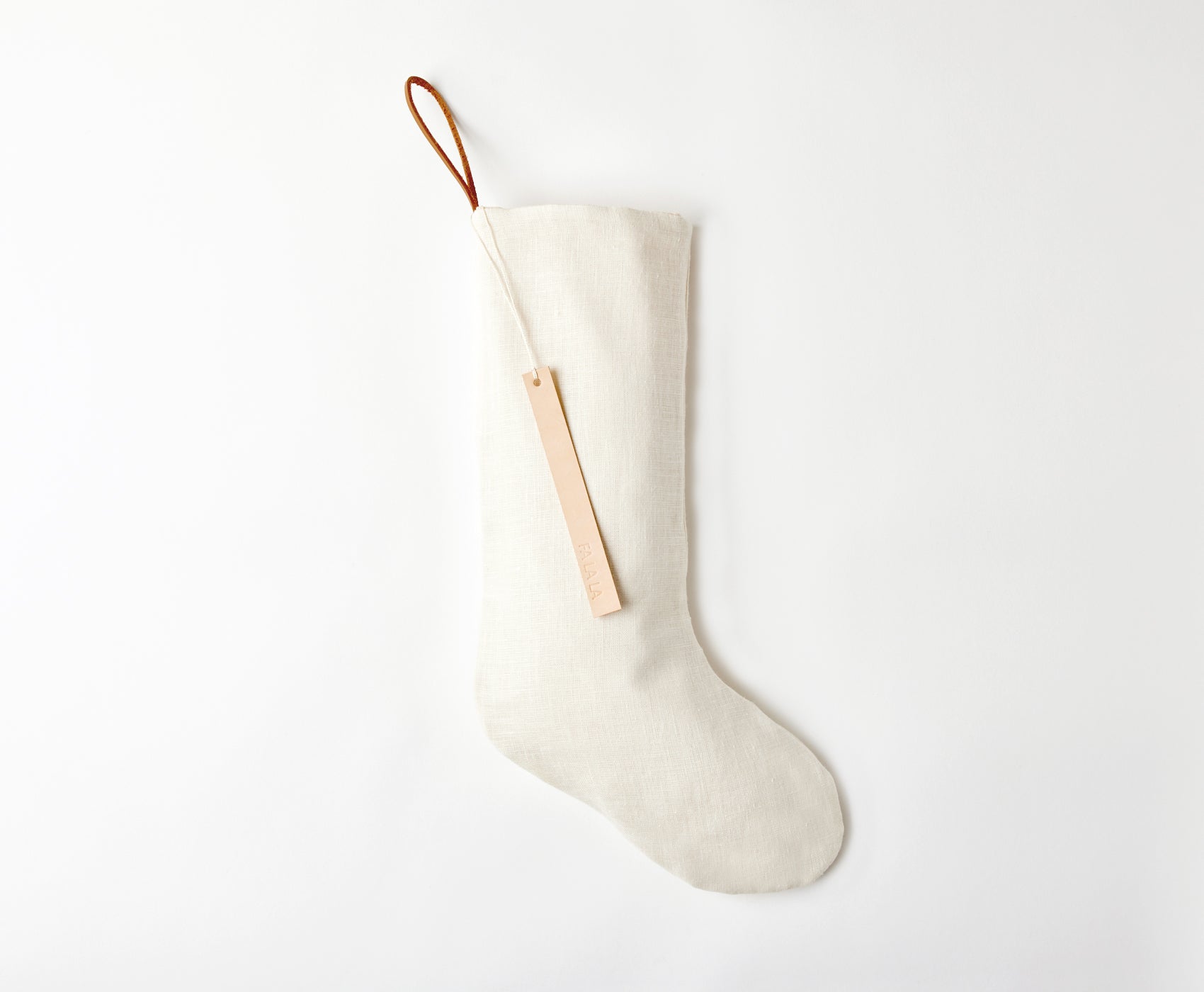 FA LA LA Linen Stocking