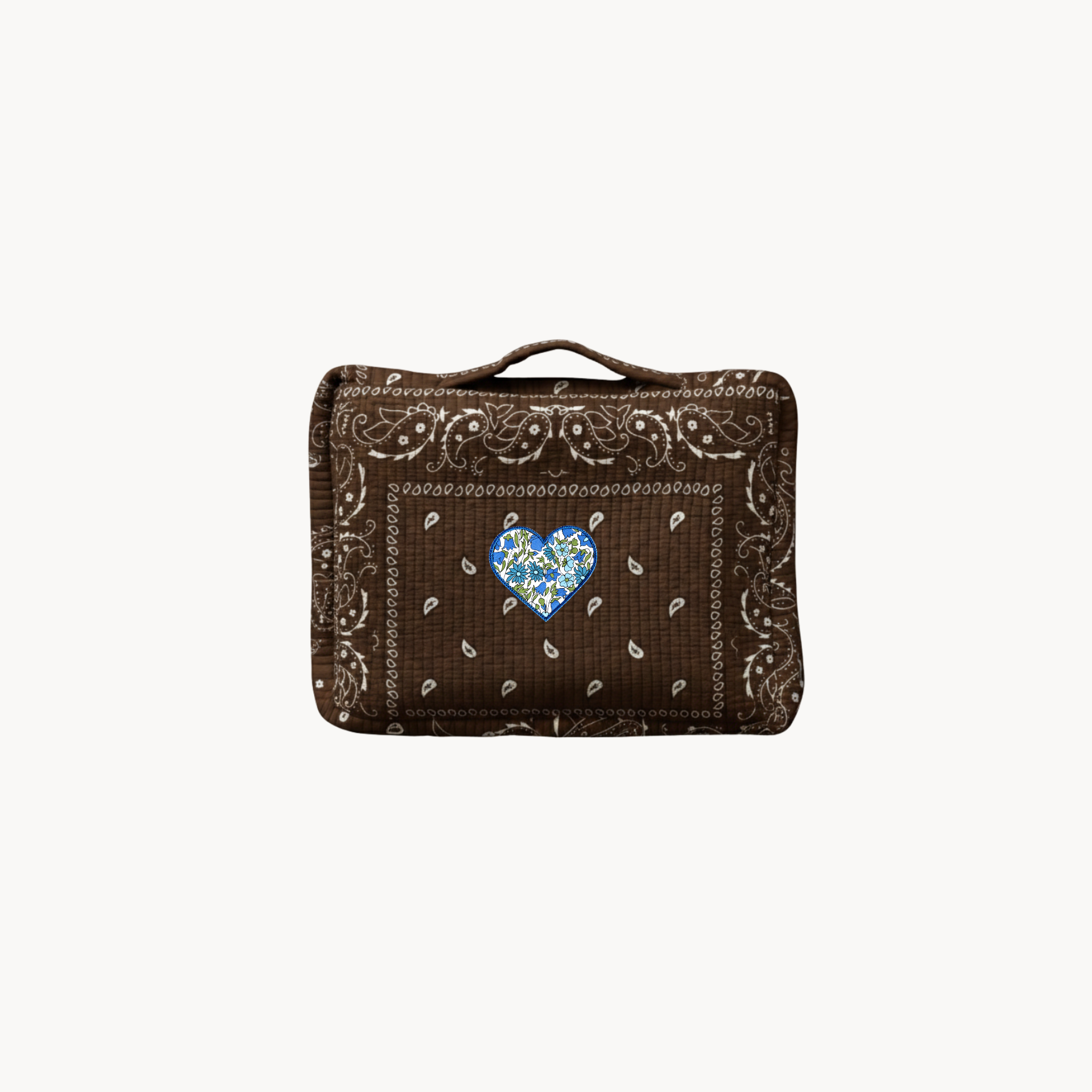 Brown Paisley Travel Organizer with Liberty Heart