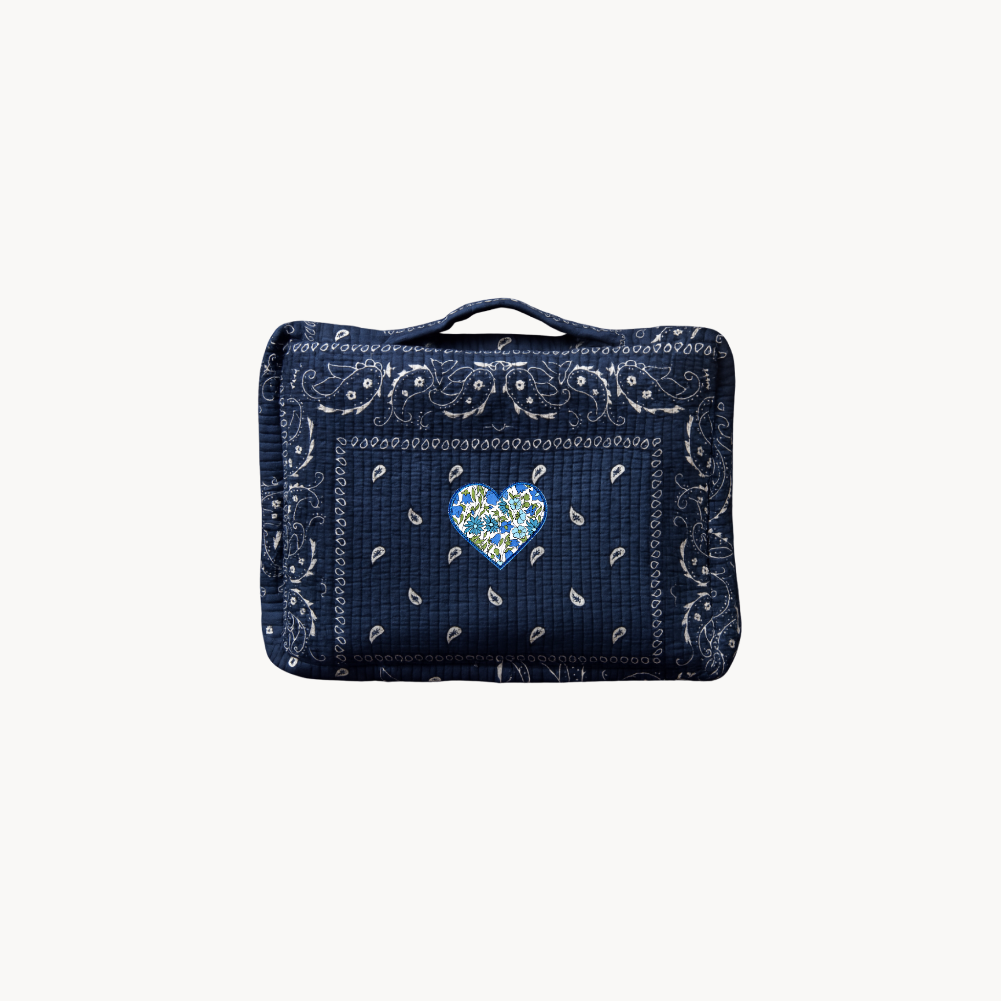 Pre Order - Navy Paisley Travel Organizer with Liberty Heart