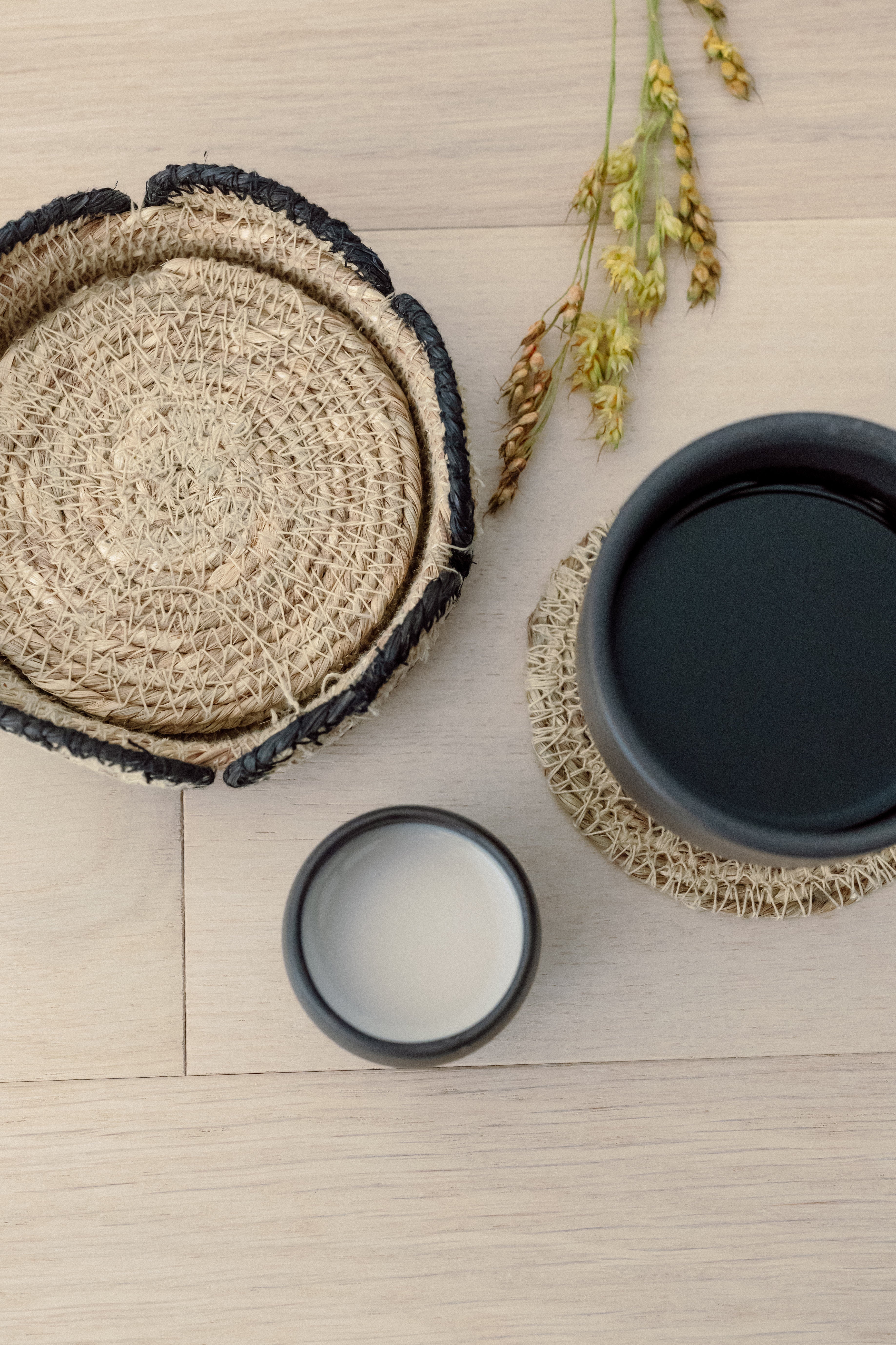 Seagrass Coasters w/ Basket
