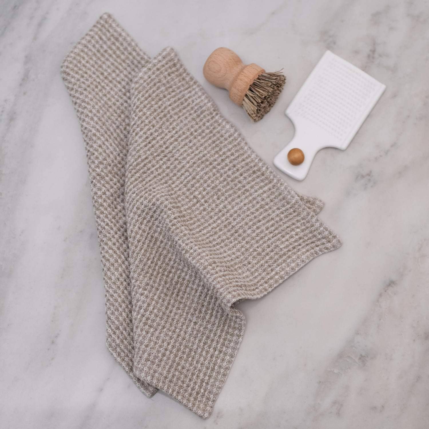 Natural Linen Waffle Dishcloth - Set of 2