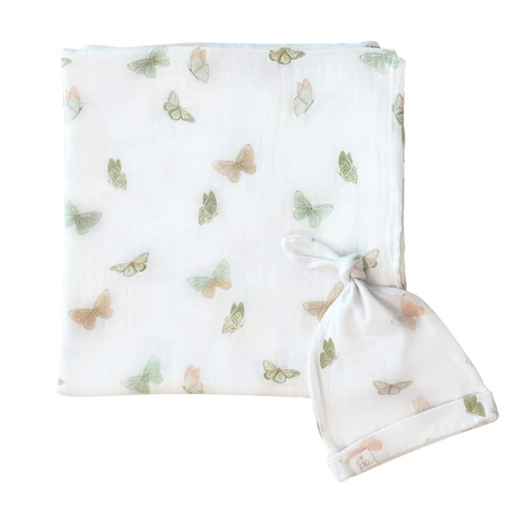 Butterflies- Bamboo Muslin Swaddle