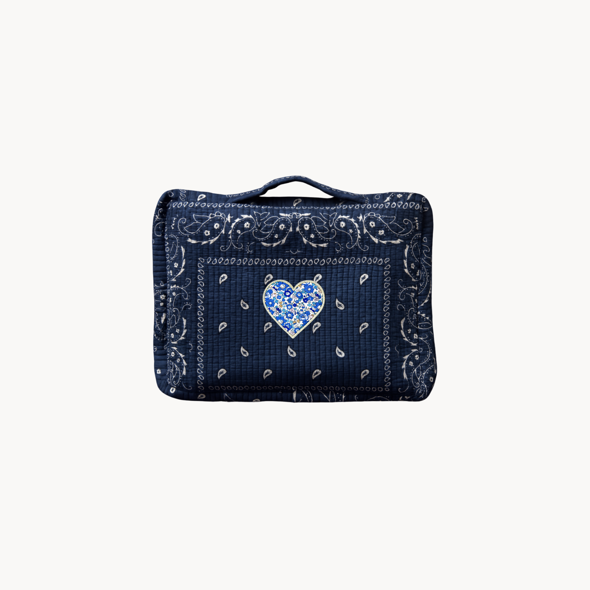 Pre Order - Navy Paisley Travel Organizer with Liberty Heart