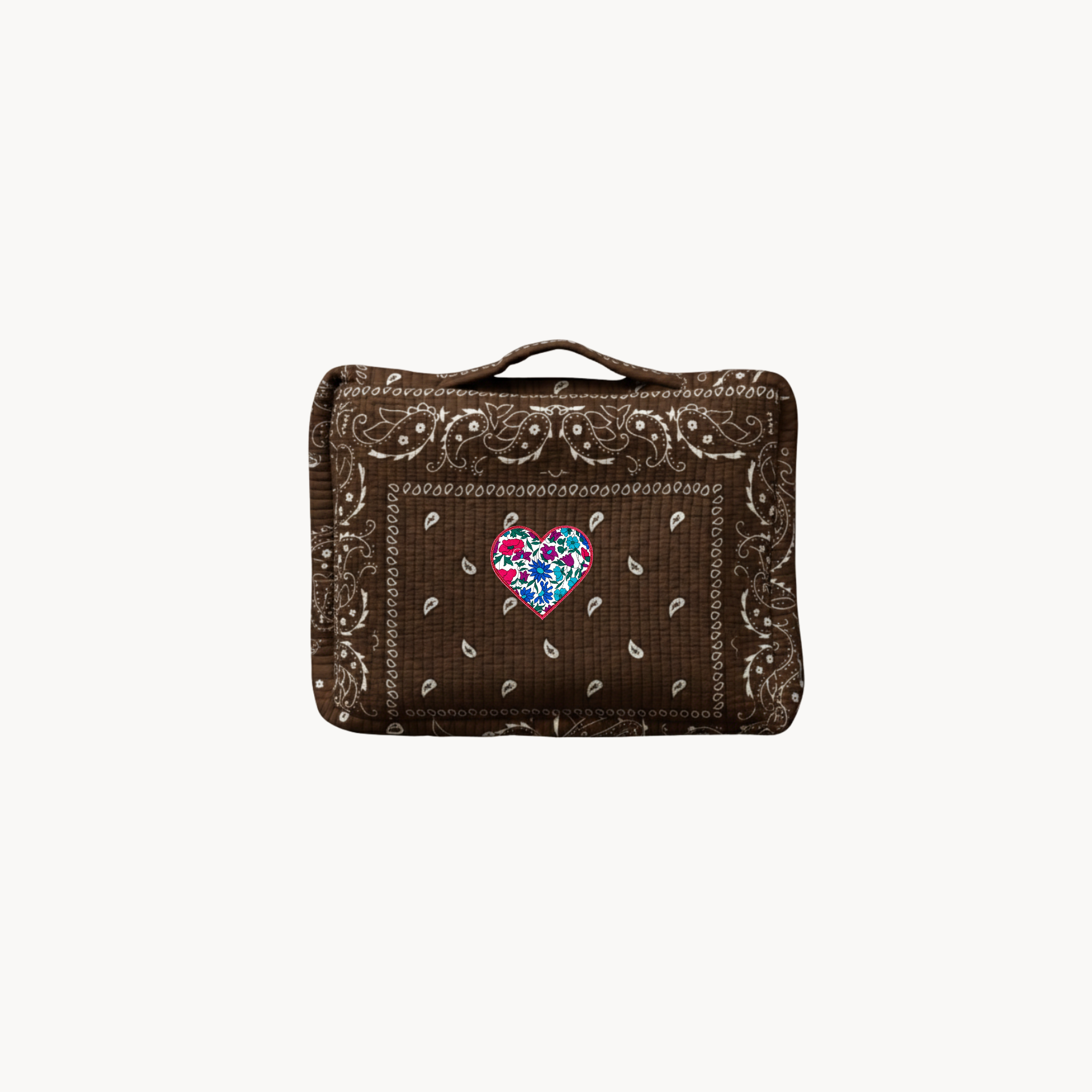 Brown Paisley Travel Organizer with Liberty Heart