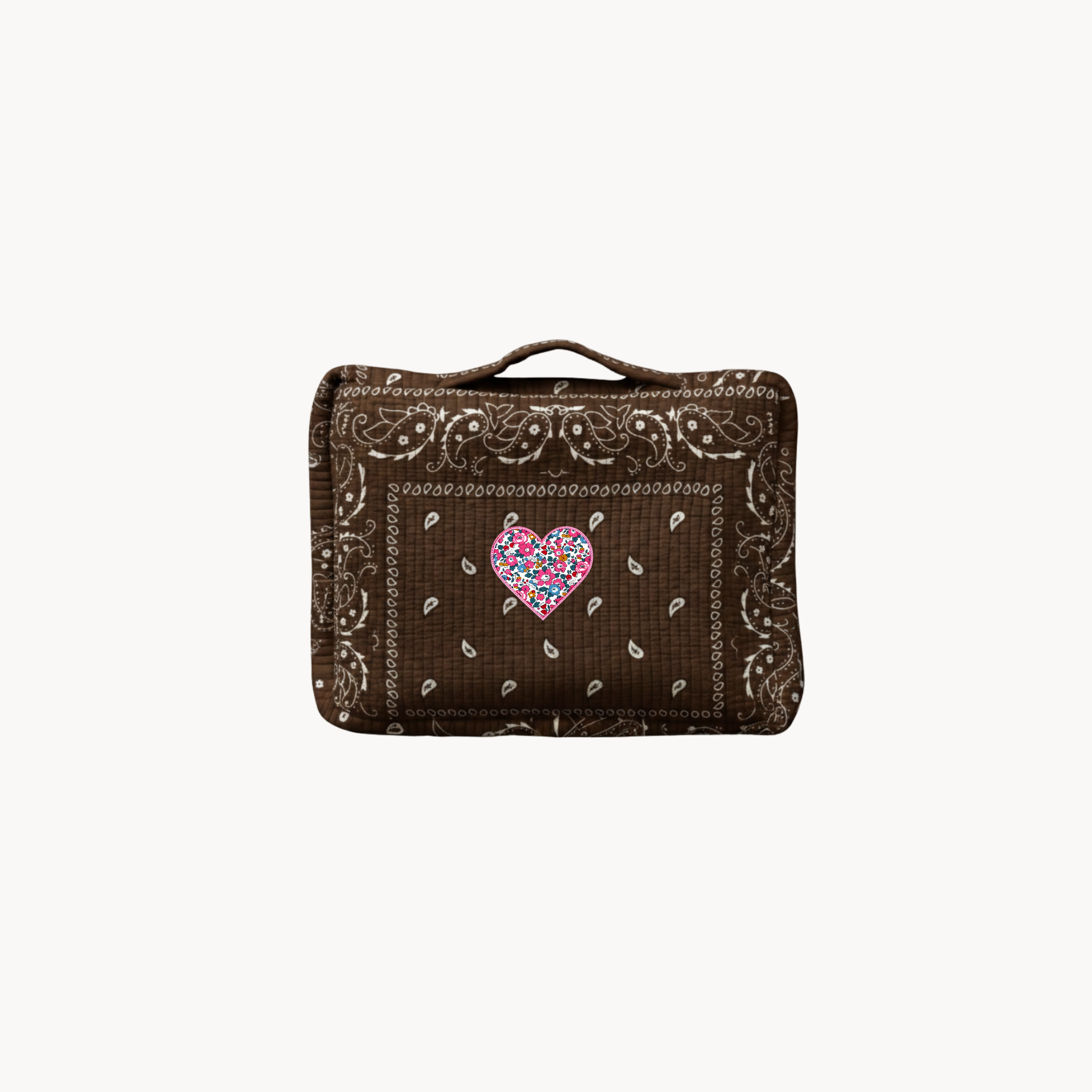 Brown Paisley Travel Organizer with Liberty Heart