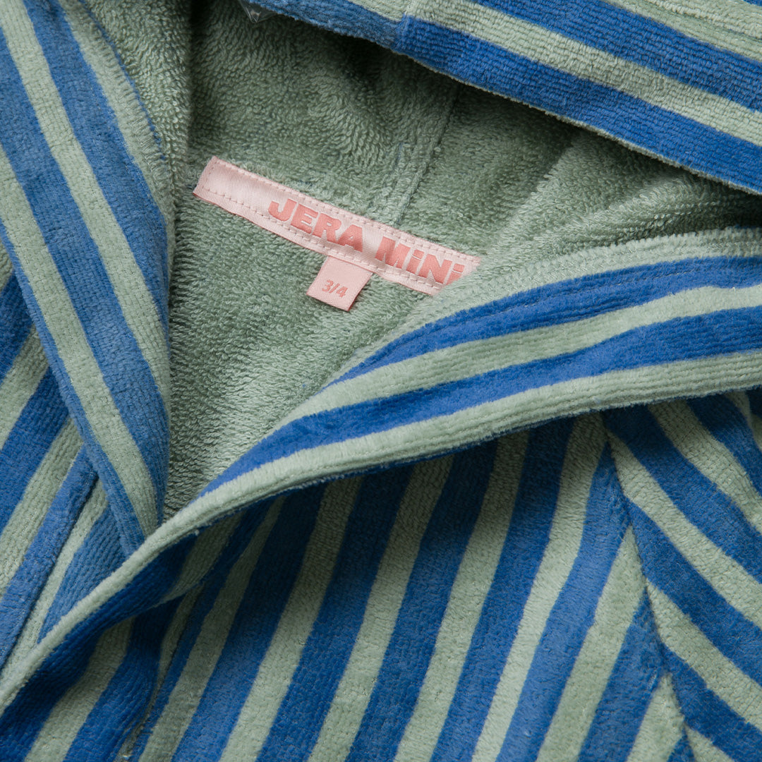 Green Striped Kids Bathrobe