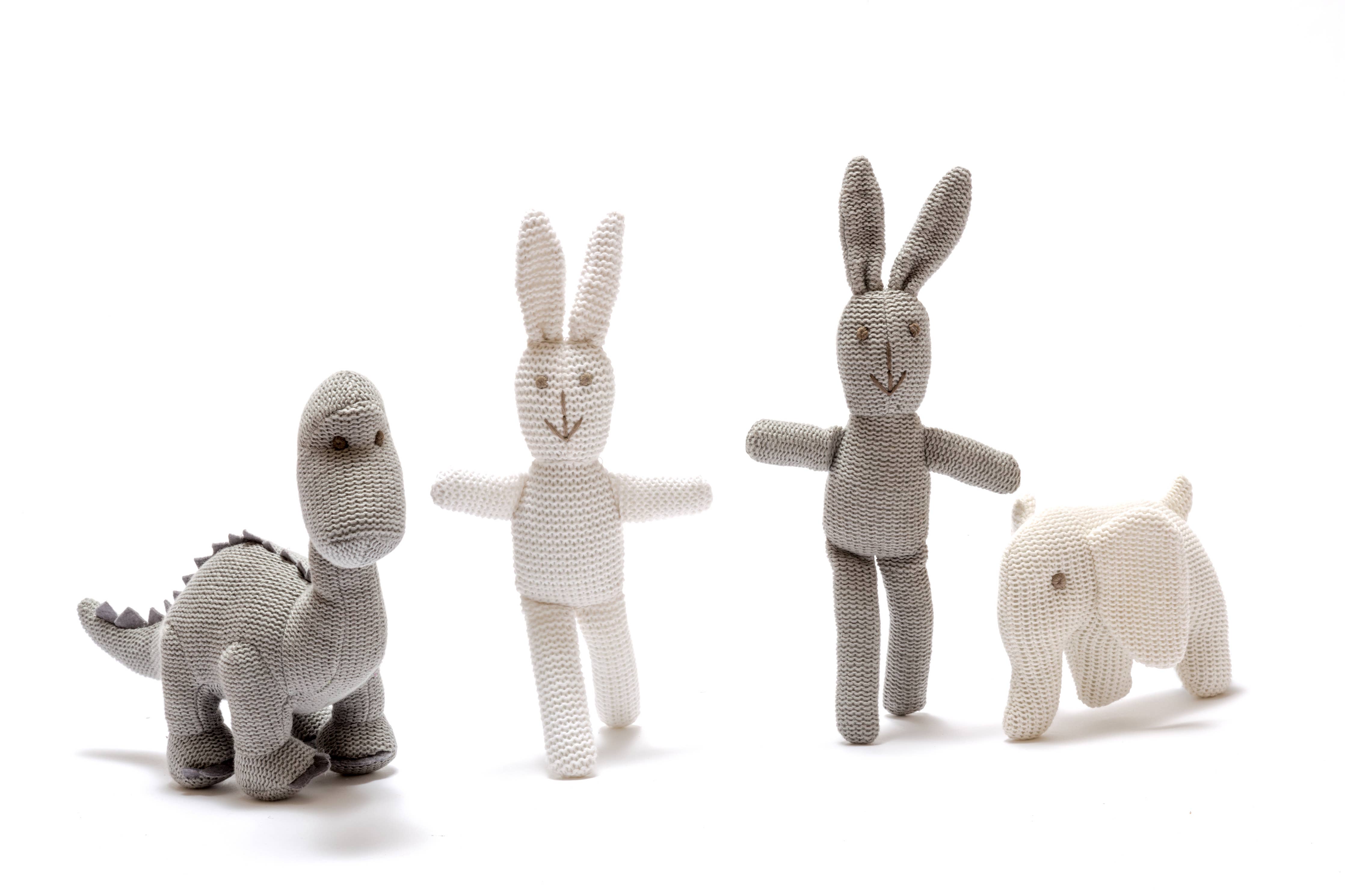 Knitted Elephant Baby Rattle