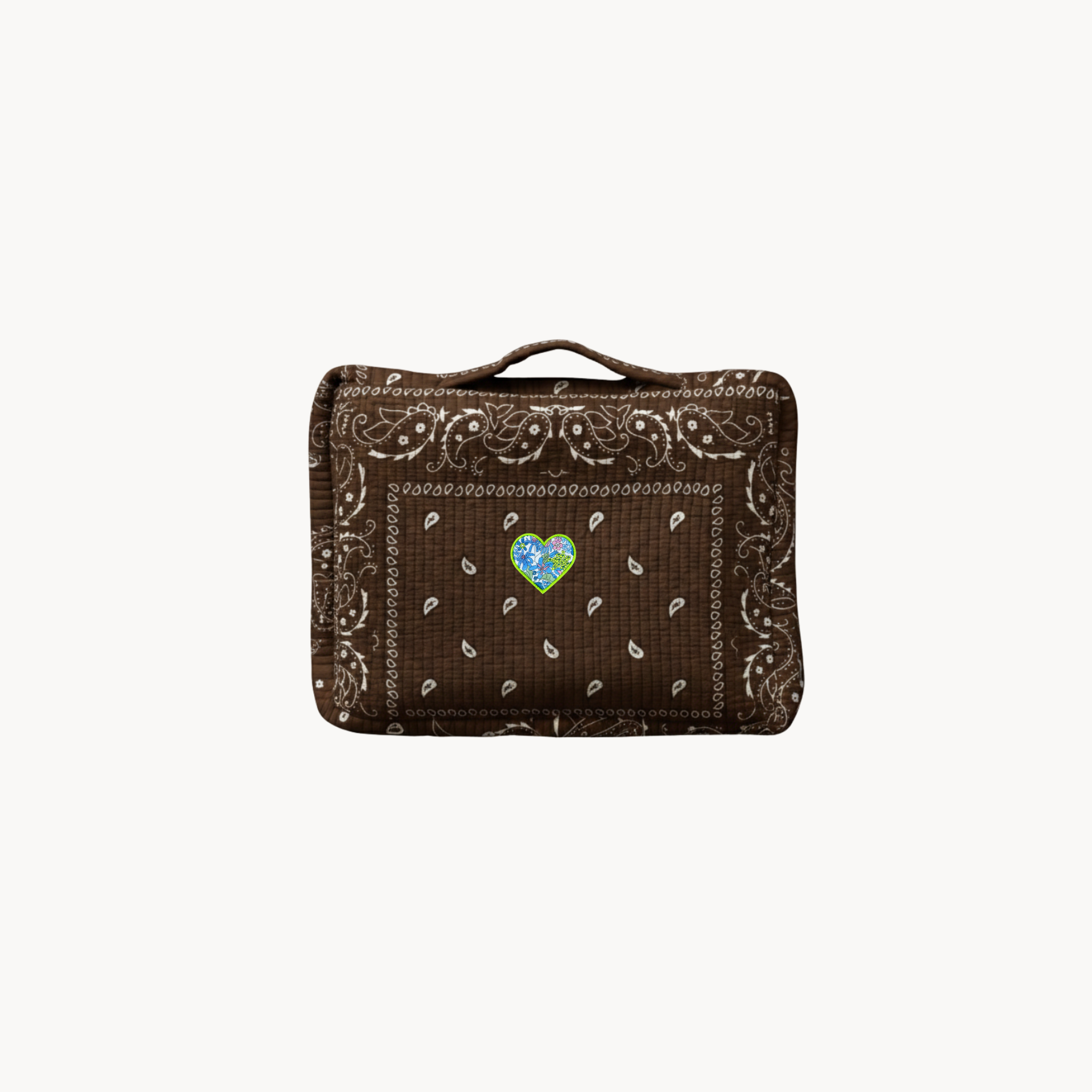 Brown Paisley Travel Organizer with Liberty Heart
