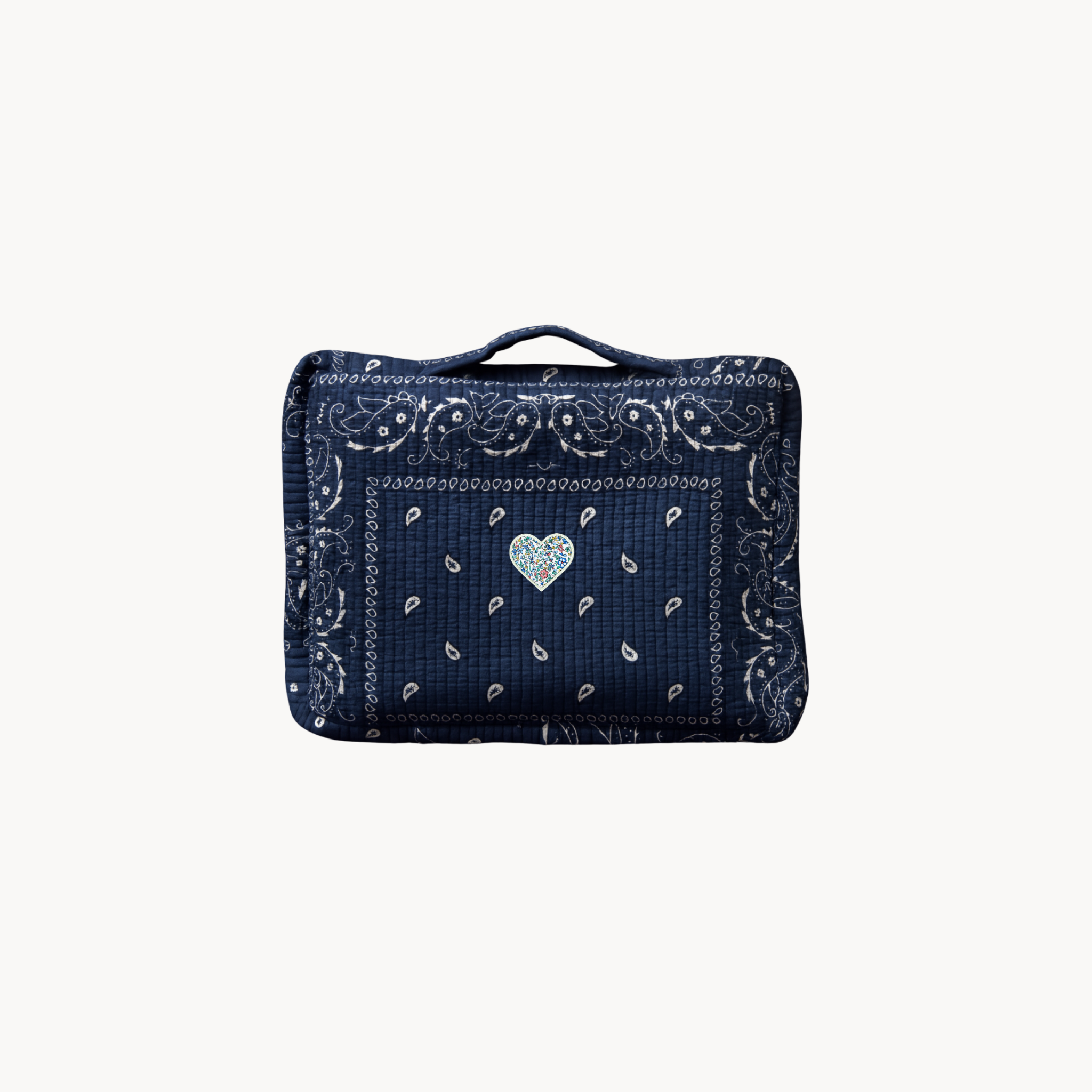 Pre Order - Navy Paisley Travel Organizer with Liberty Heart