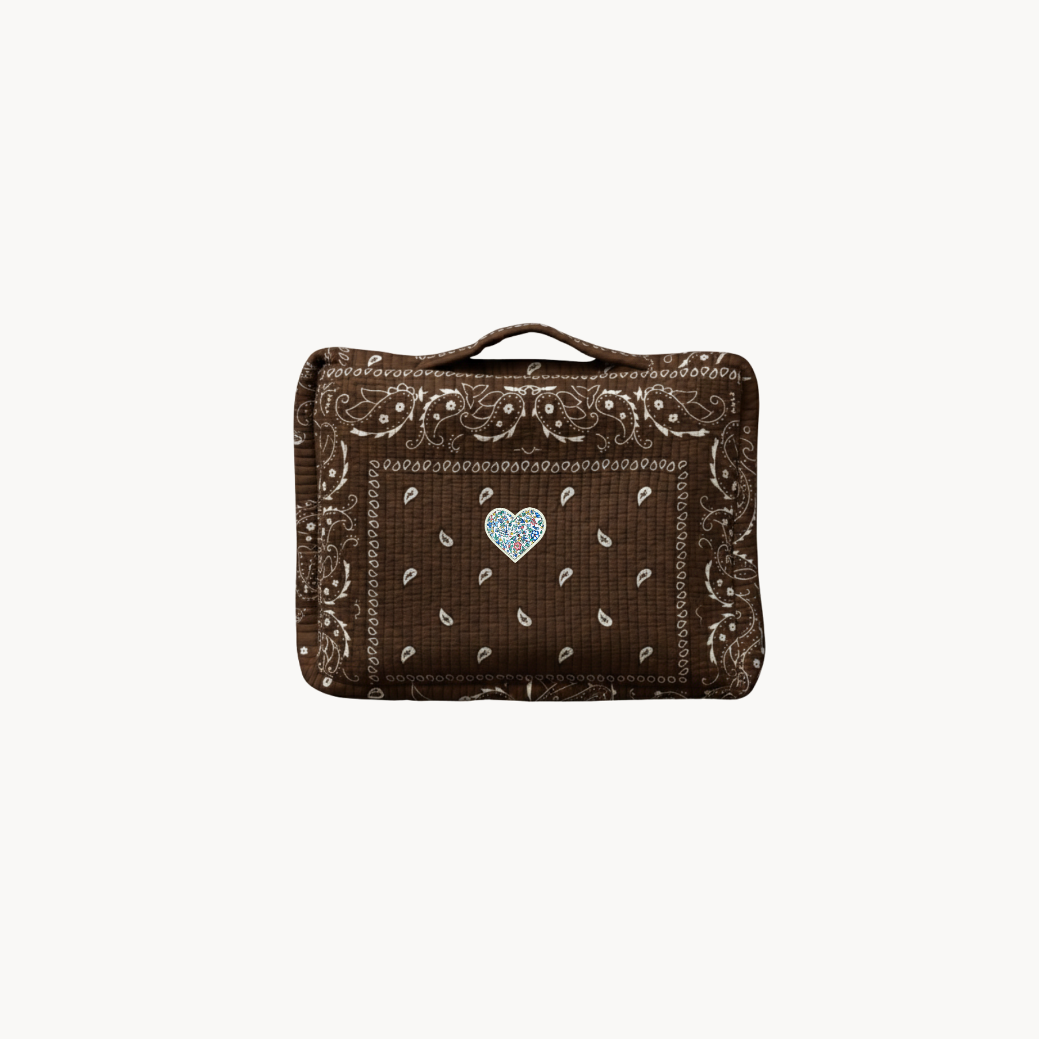 Brown Paisley Travel Organizer with Liberty Heart
