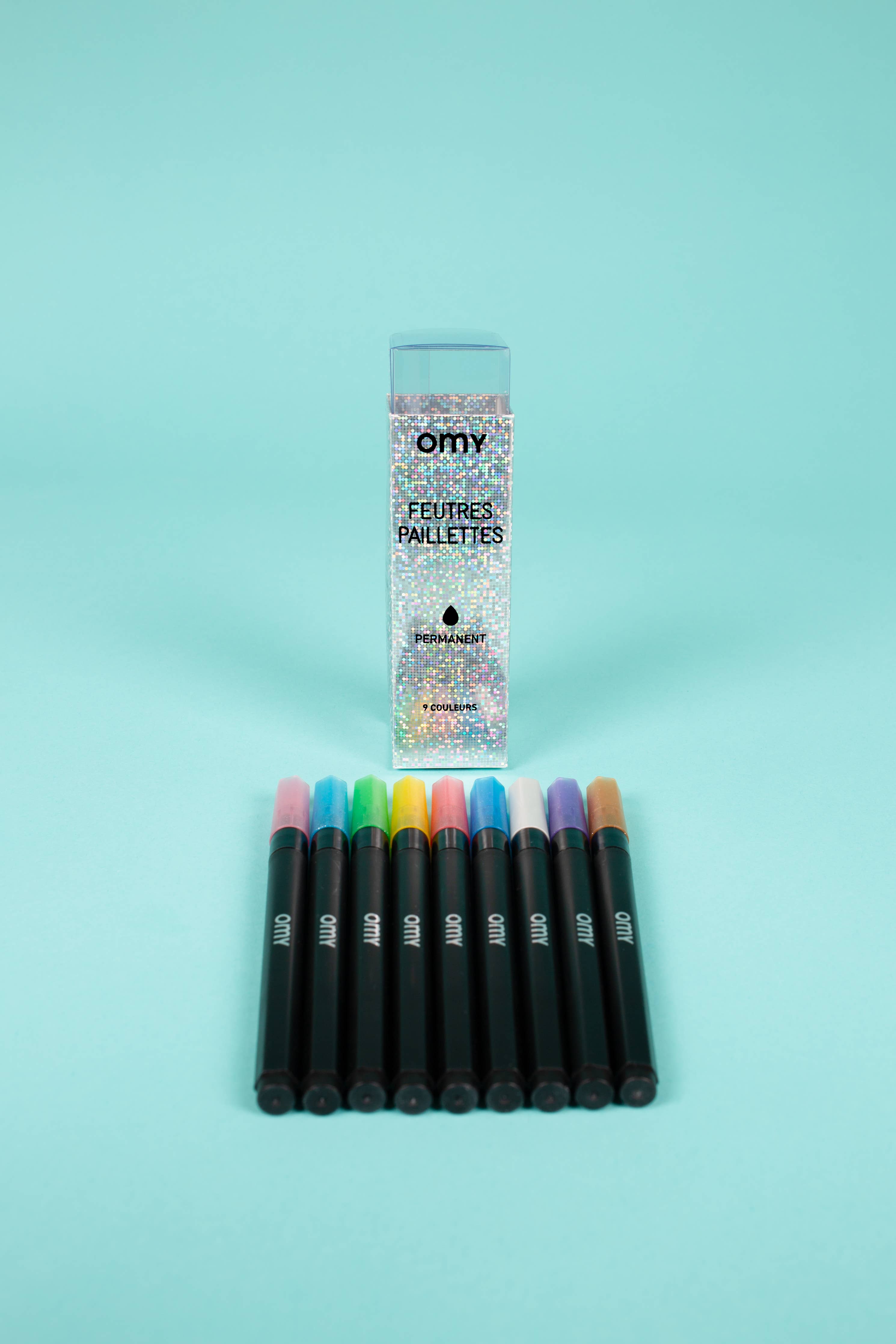 9 Glitter Markers Set