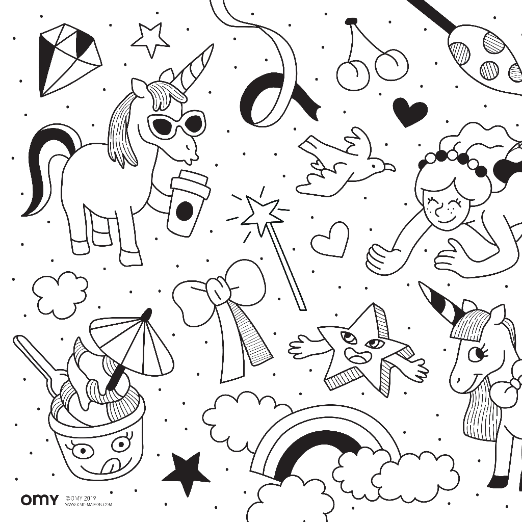 Pocket coloring of the Unicorn