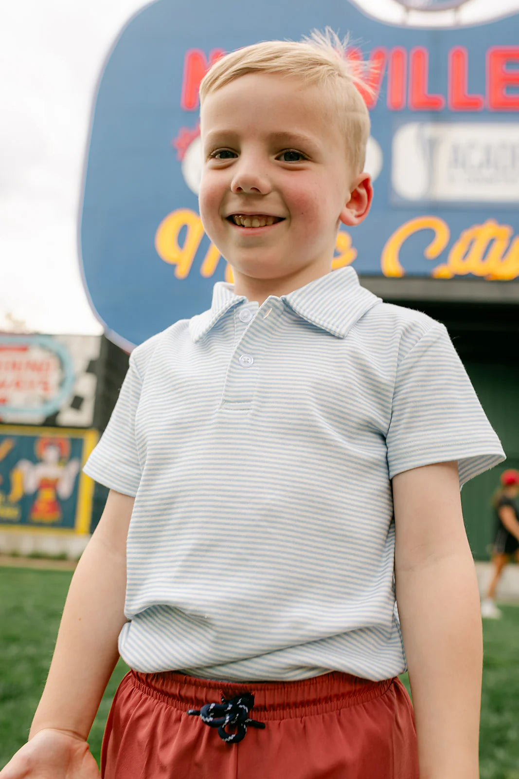 Archie Polo - French Blue Stripes