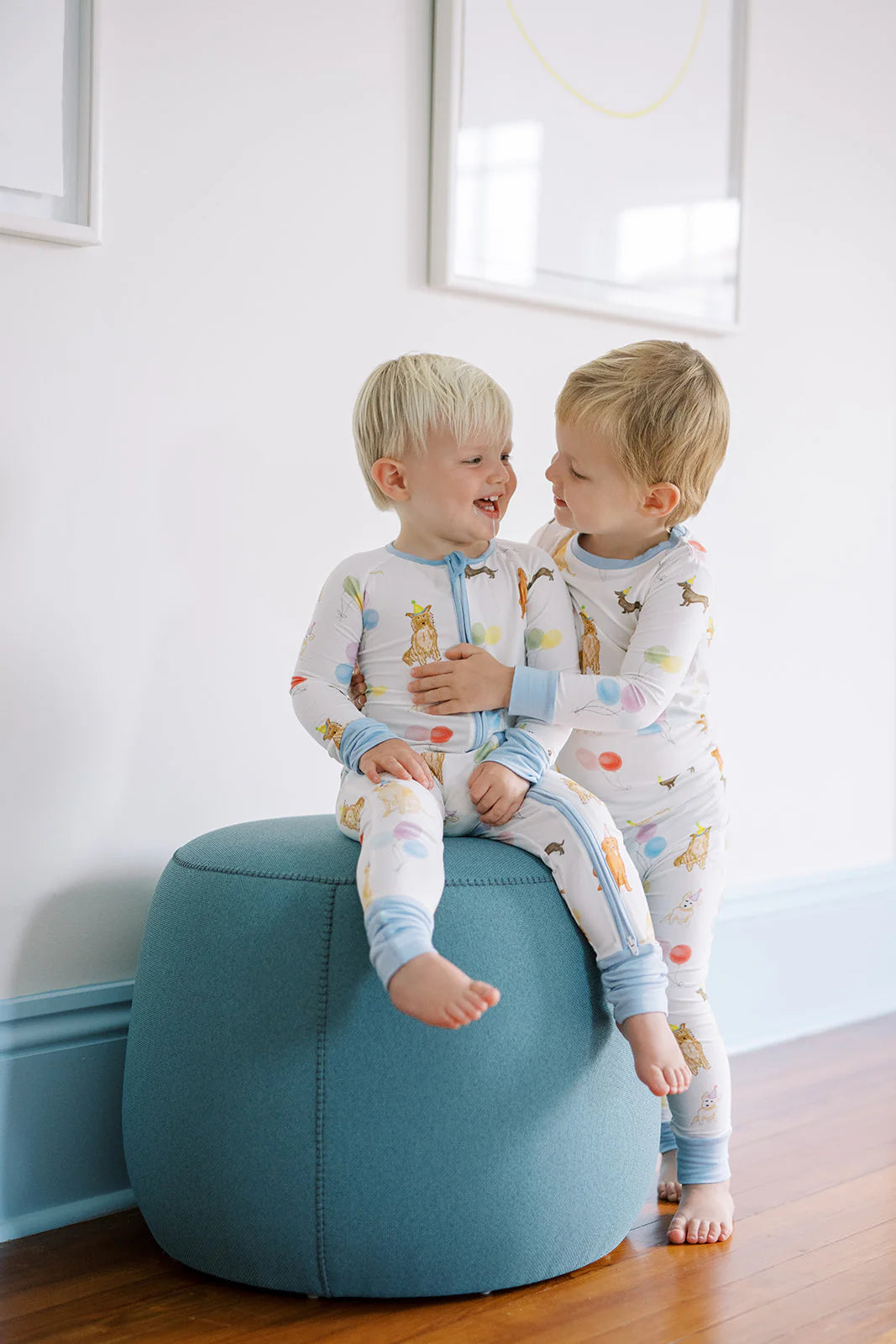 Sleep Romper Dog PartyBlue