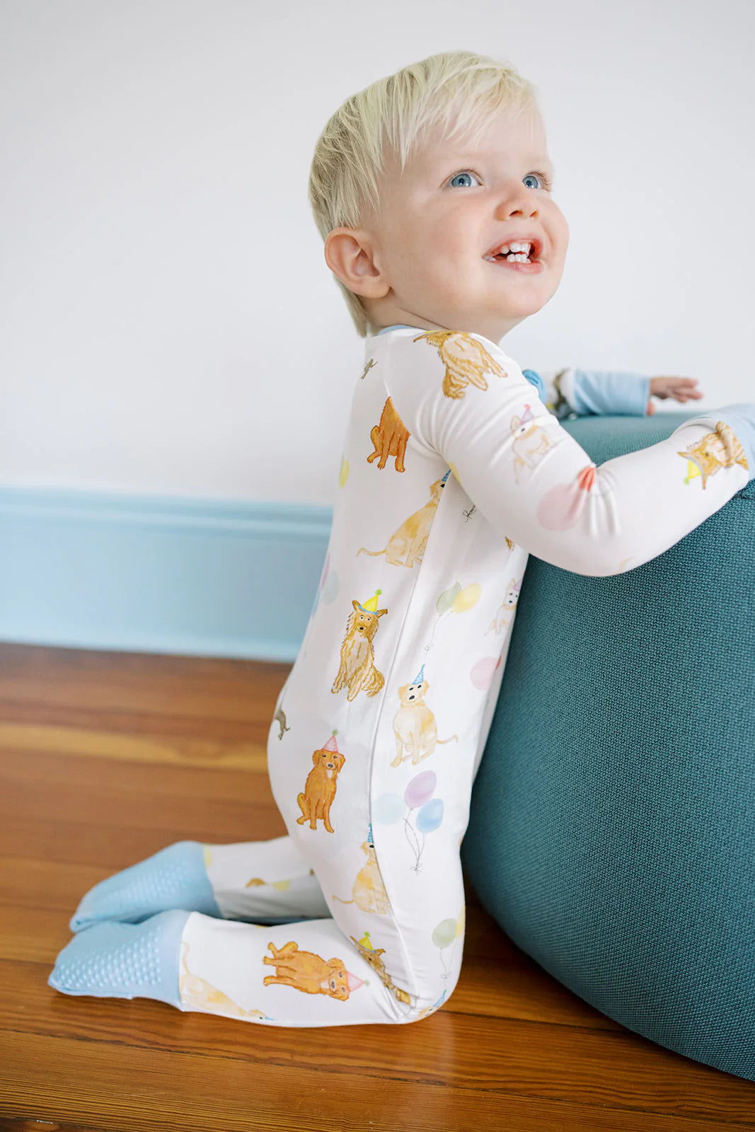 Sleep Romper Dog PartyBlue