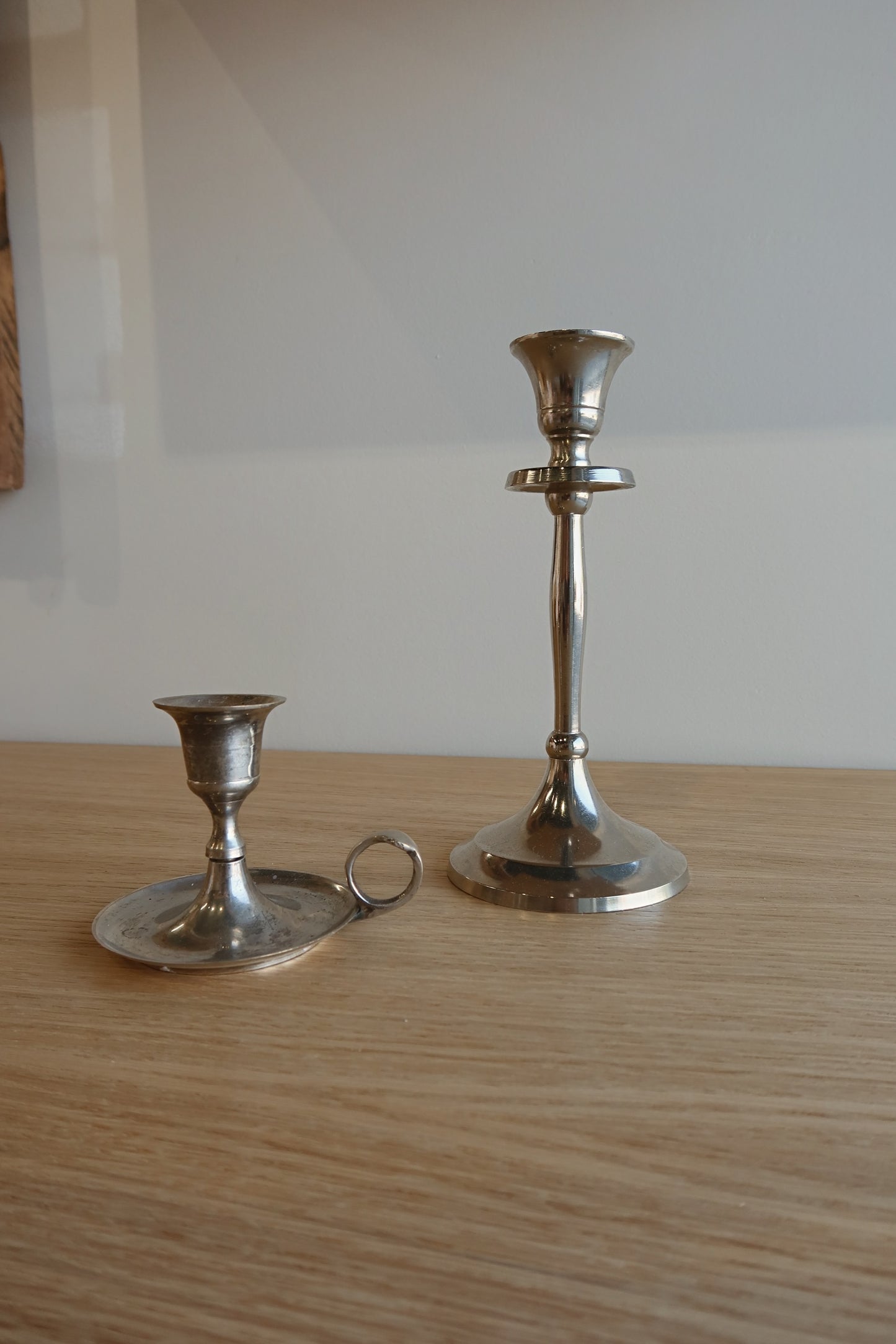 Set (2) Vintage Silver Plated Candle Holders