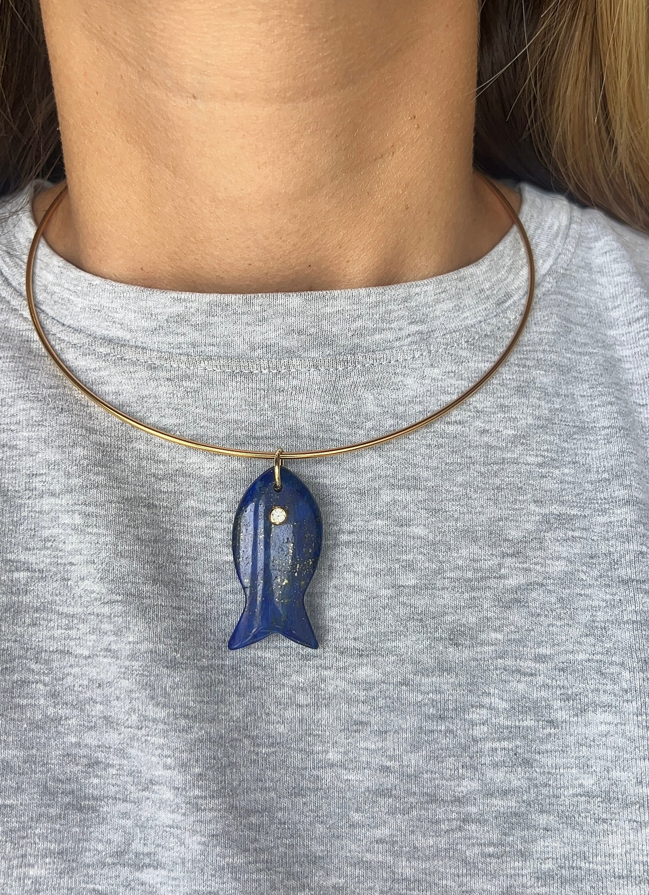 Stone Fish Collar Necklace