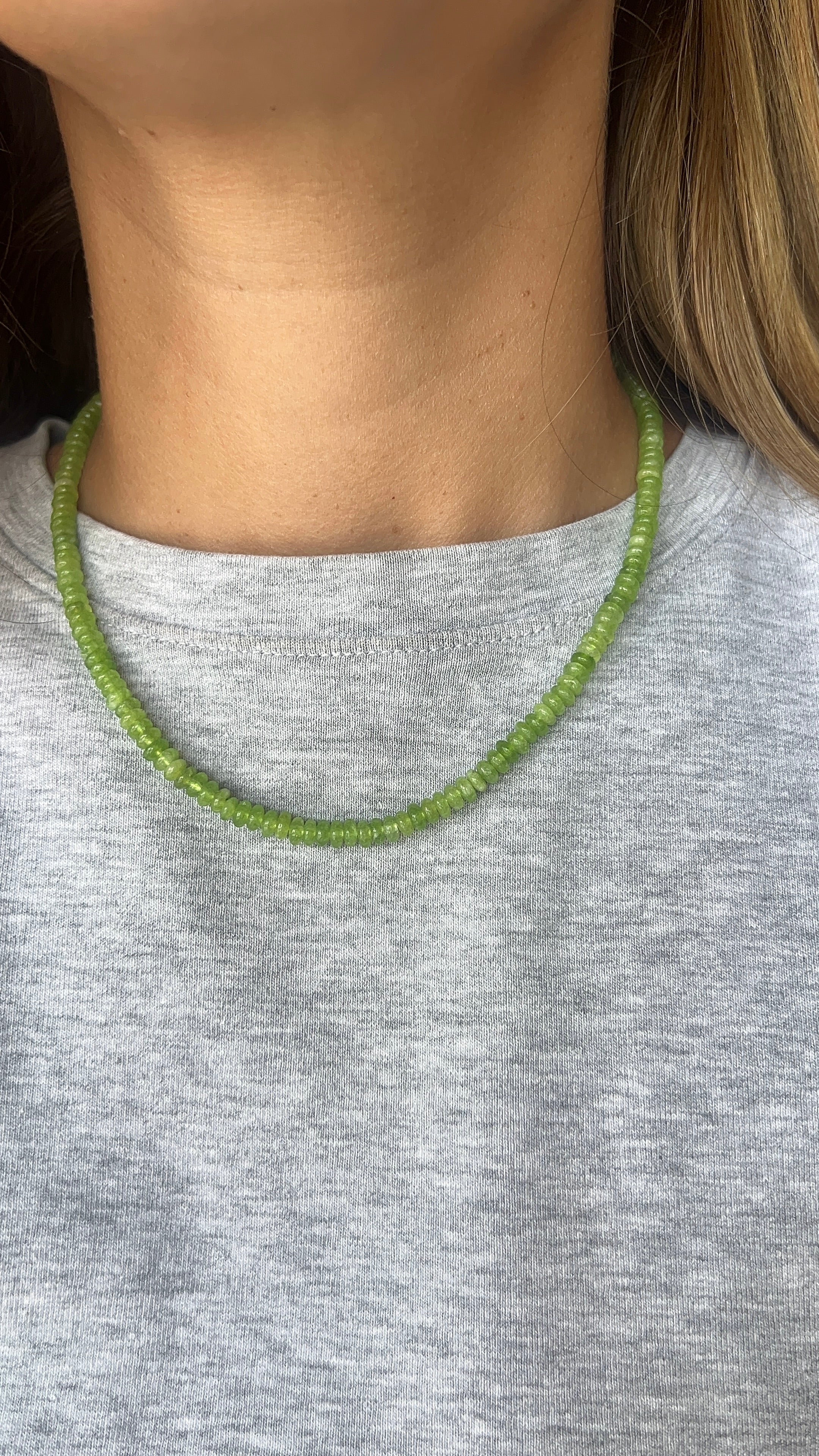 Mini Beaded Gemstone Necklace – Dainty Stone Bead Layering Necklace