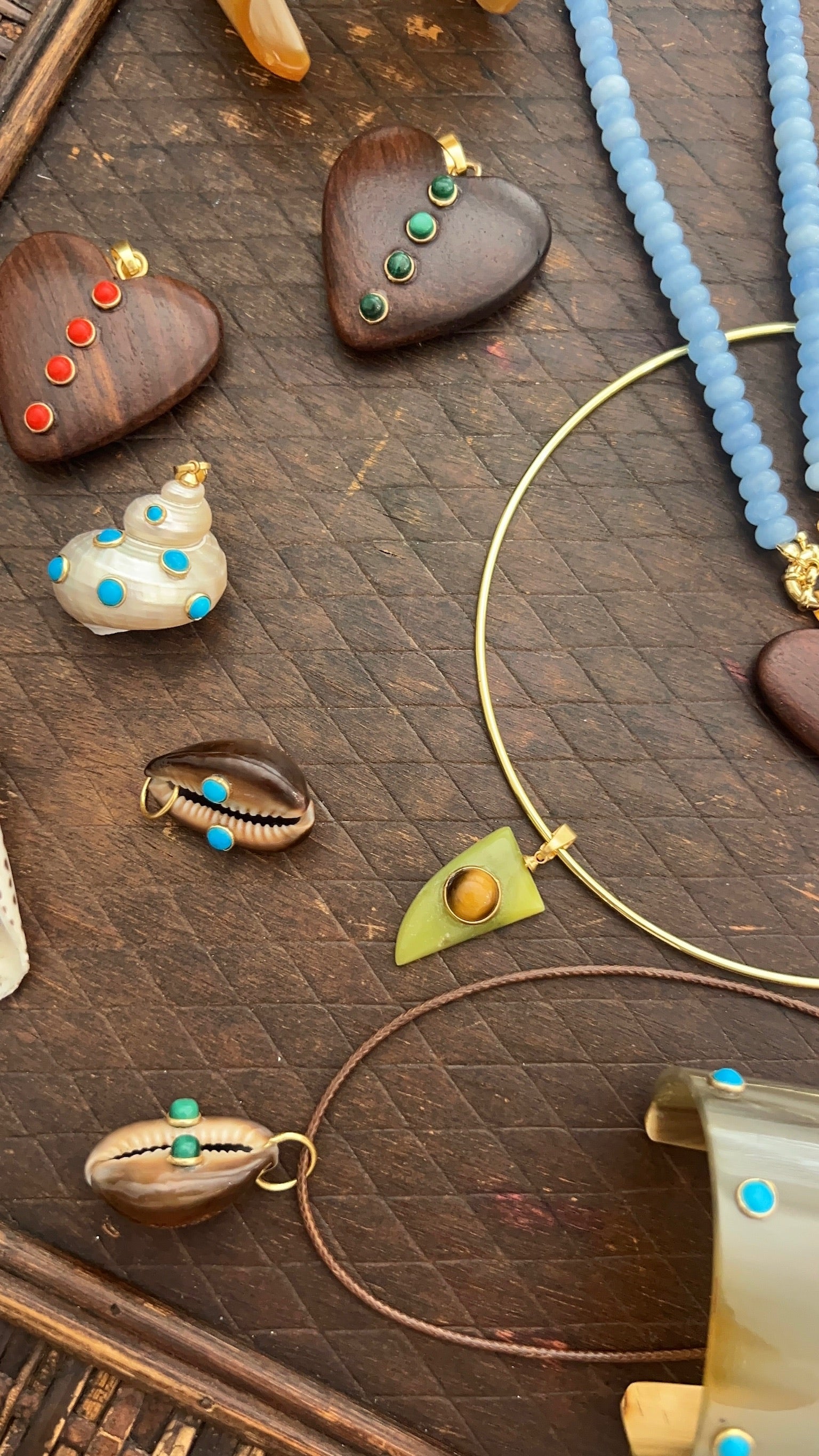 Gemstone Horn Collar Necklace